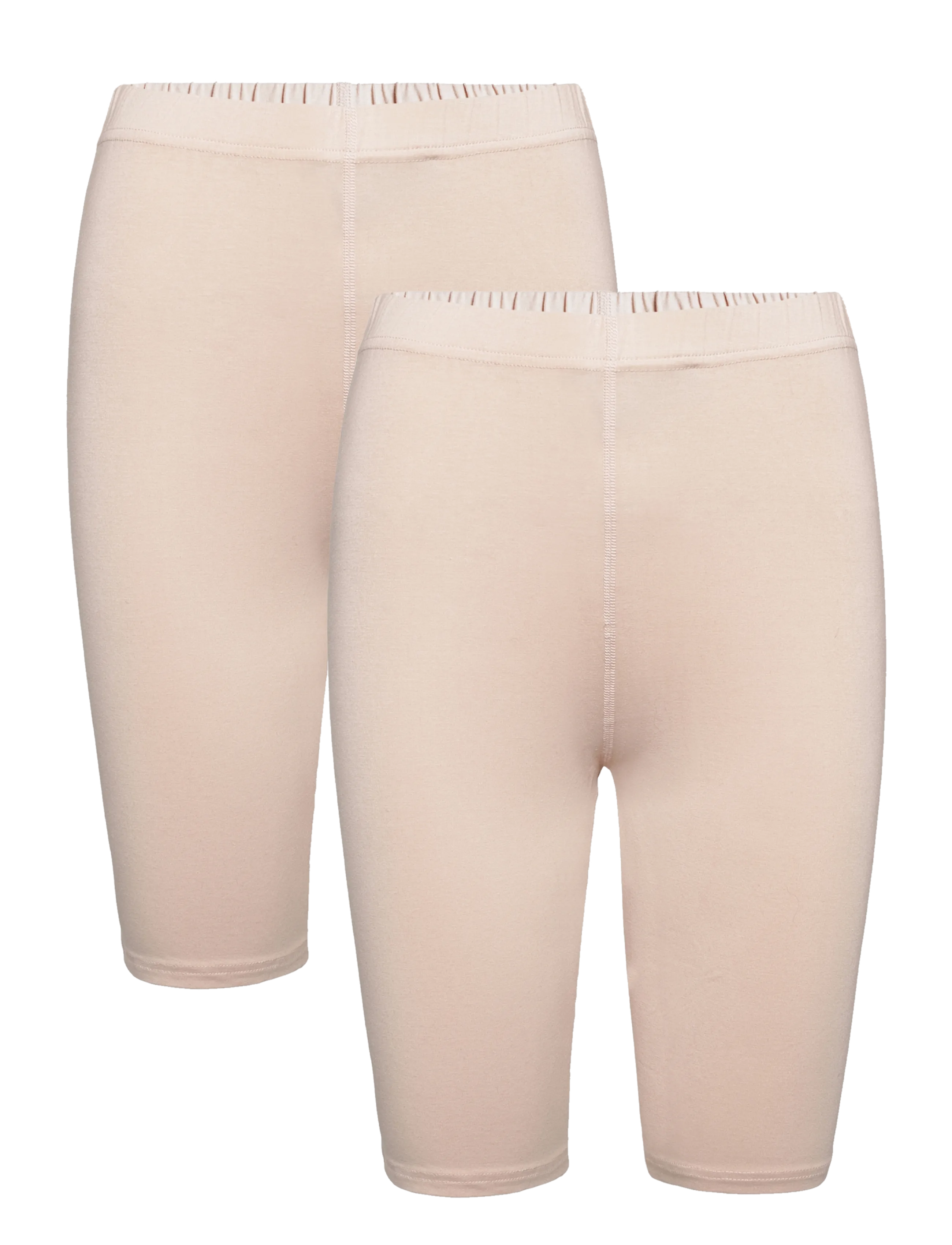 URBAN QUEST 2-Pack Women Bamboo Short Leggings - Shapewear - MOONLIGHT / beige