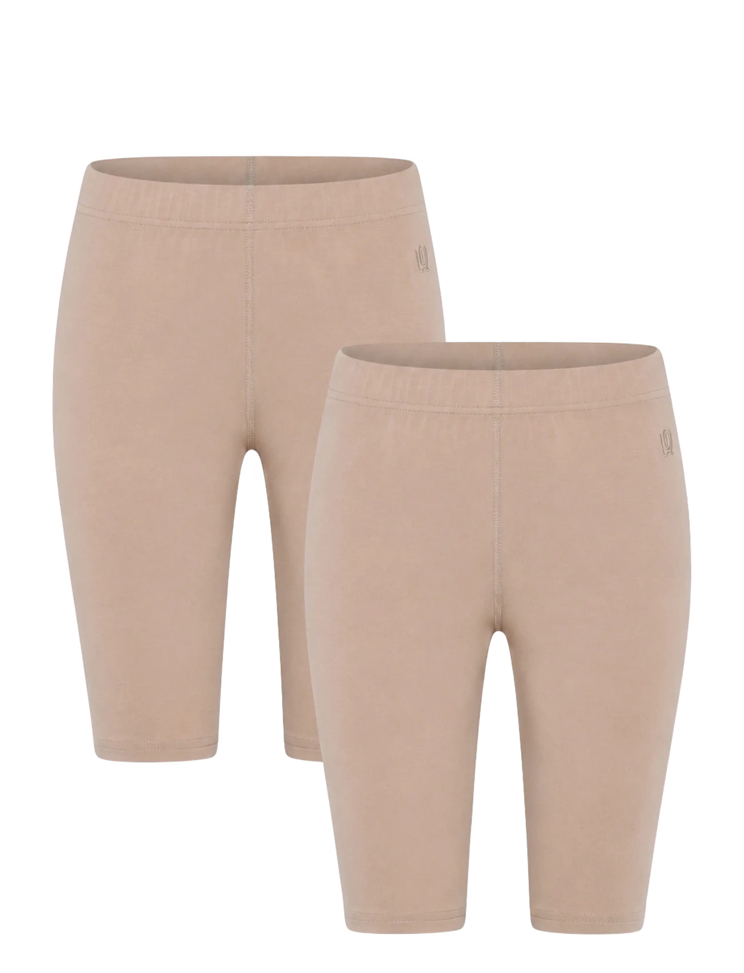 URBAN QUEST 2-Pack Women Bamboo Short Leggings - Undertøy - MOONLIGHT / beige