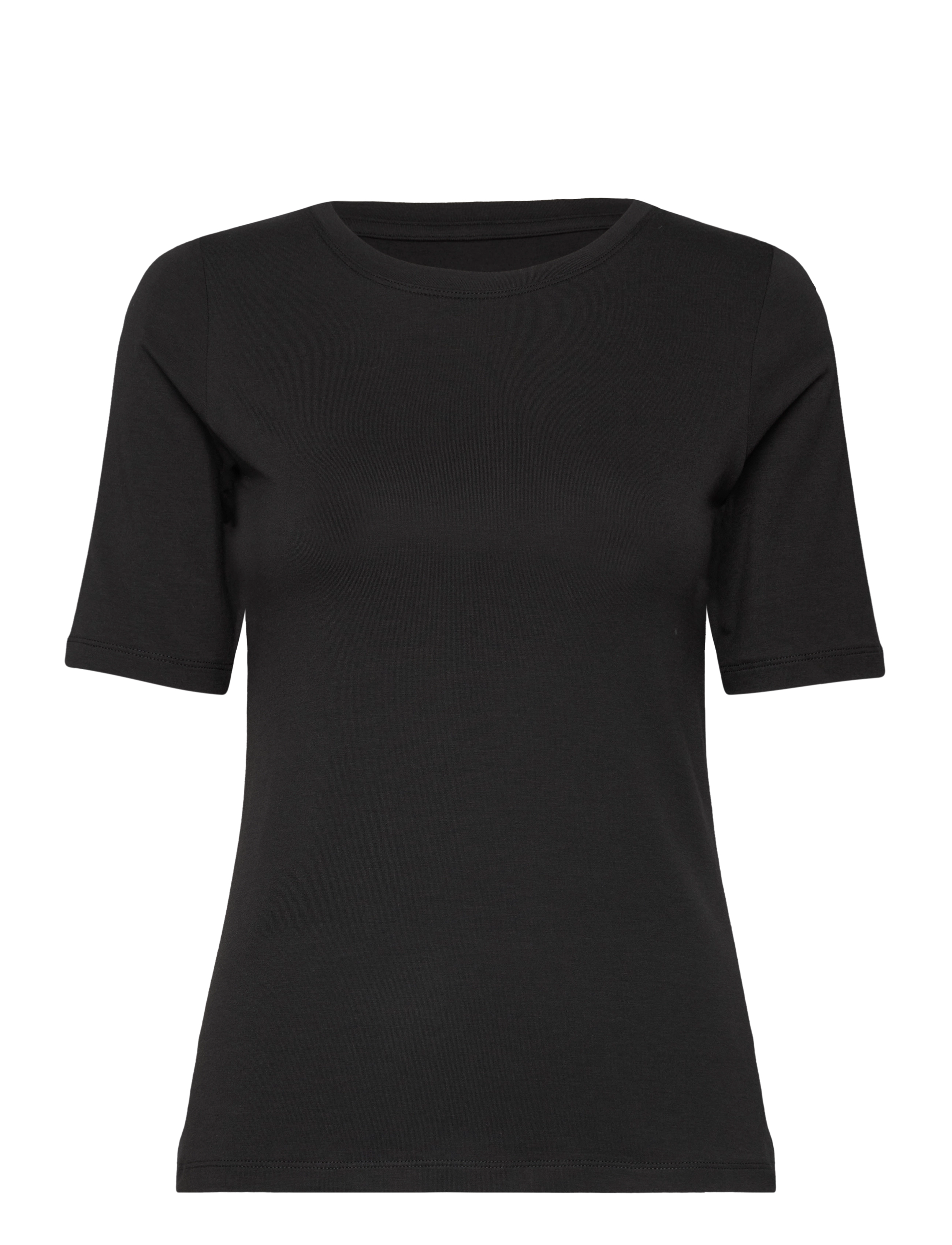 URBAN QUEST Women Bamboo S/S T-shirt Slim Fit - Kampagne - BLACK / black