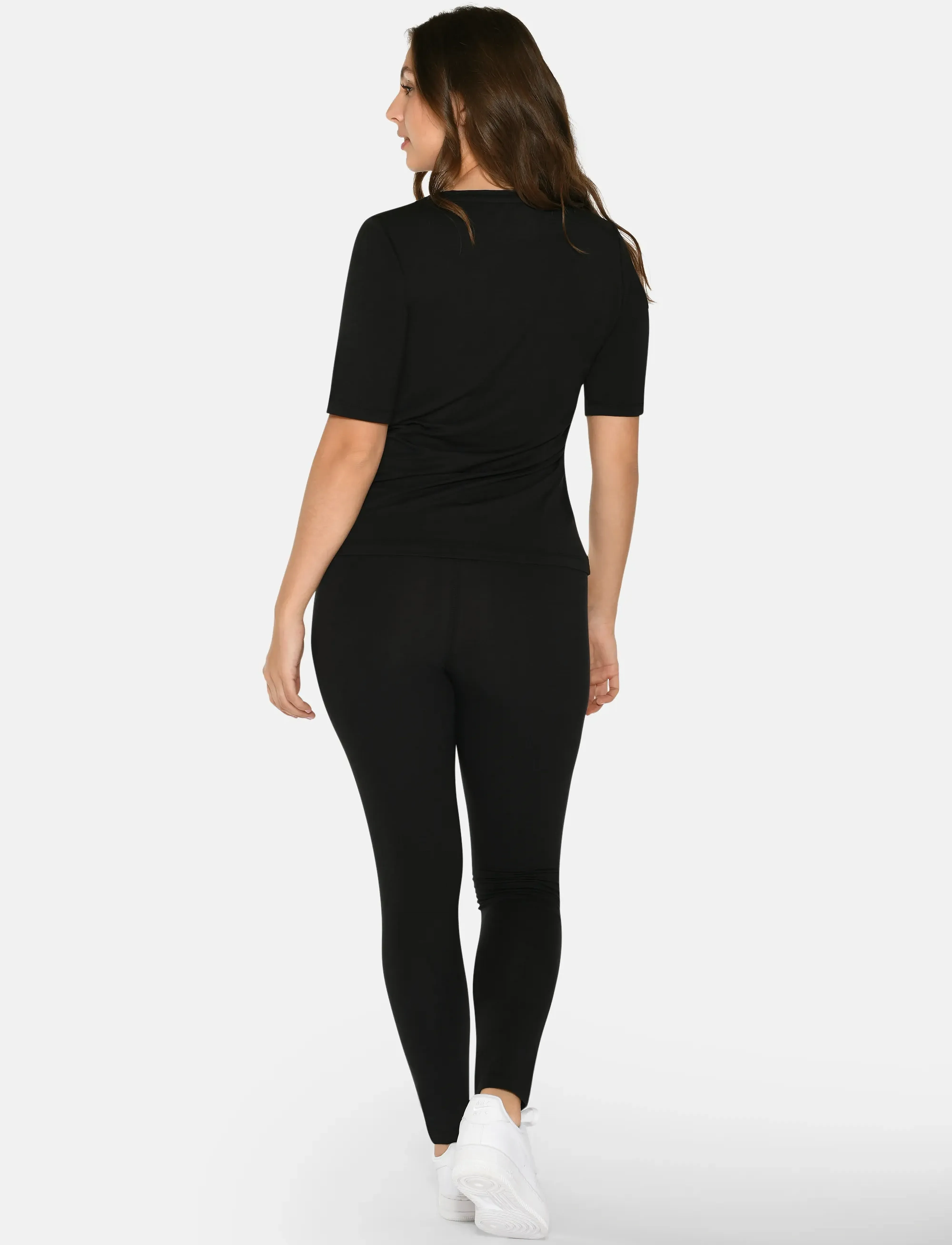 URBAN QUEST - Women Bamboo S/S T-shirt Slim Fit - tops - black - 3