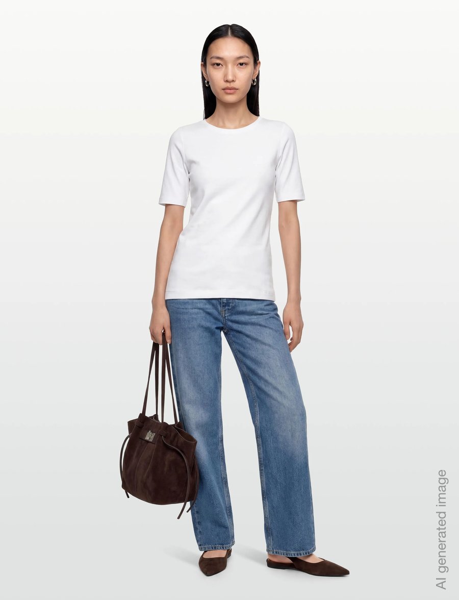 URBAN QUEST - Women Bamboo S/S T-shirt Slim Fit - overdele - white - 0