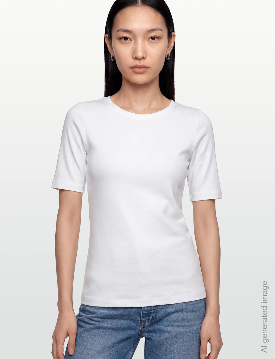 URBAN QUEST - Women Bamboo S/S T-shirt Slim Fit - overdele - white - 3