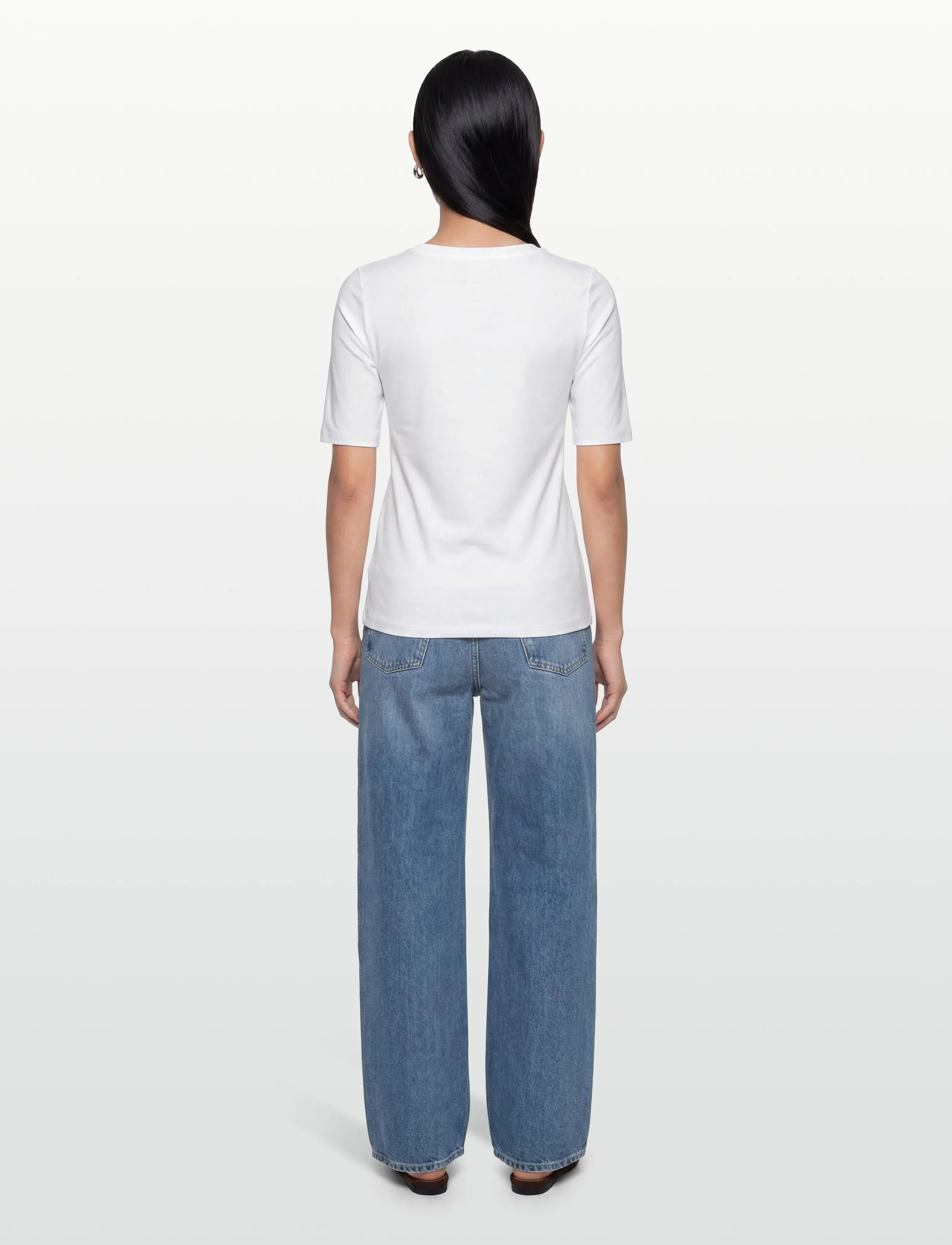 URBAN QUEST - Women Bamboo S/S T-shirt Slim Fit - overdele - white - 4