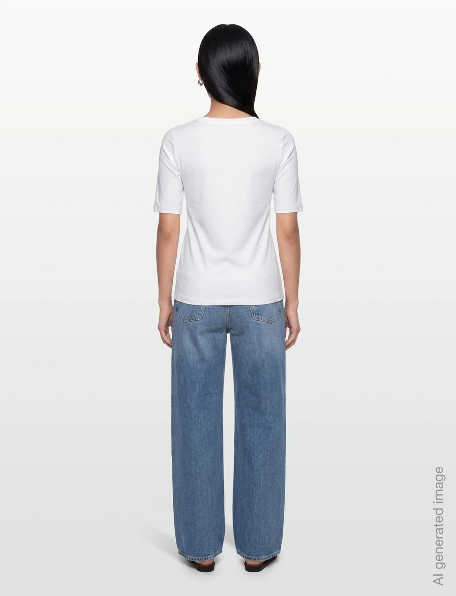 URBAN QUEST - Women Bamboo S/S T-shirt Slim Fit - overdele - white - 4