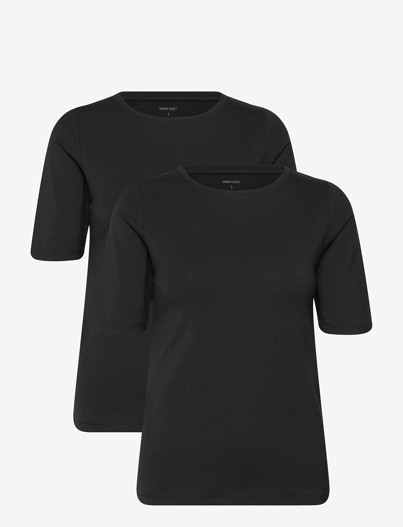 URBAN QUEST - 2-Pack Women Bamboo Shortsleeved T-shirt Slim Fit - t-särgid - black - 1