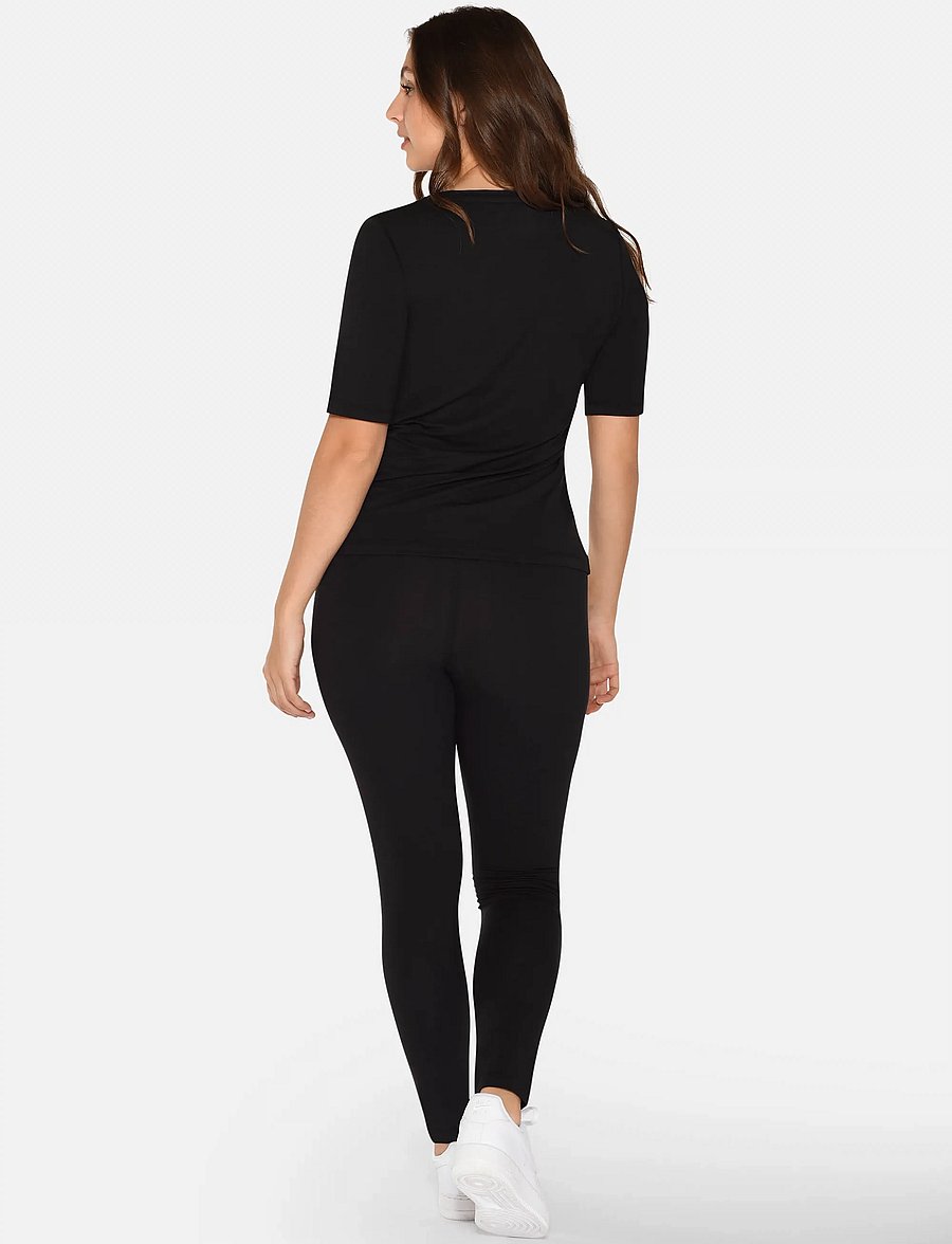 URBAN QUEST - 2-Pack Women Bamboo Shortsleeved T-shirt Slim Fit - t-shirts - black - 2