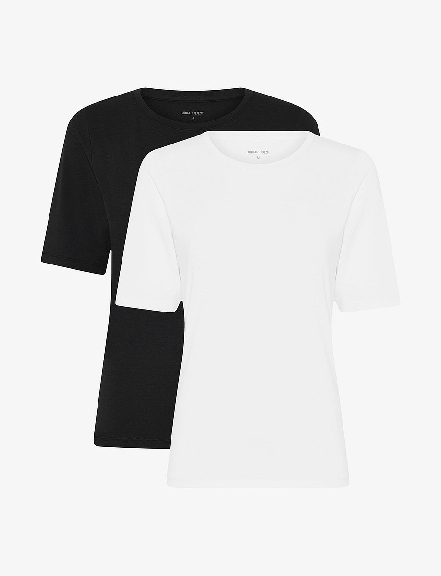URBAN QUEST - 2-Pack Women Bamboo Shortsleeved T-shirt Slim Fit - t-shirts - multi - 1