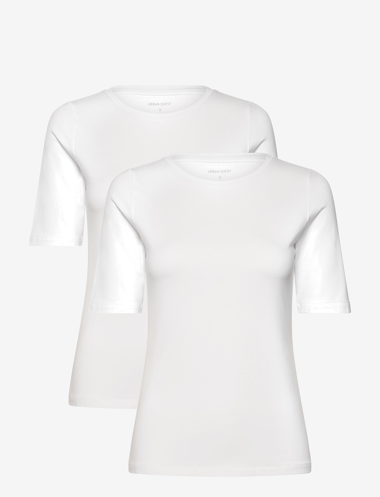 URBAN QUEST - 2-Pack Women Bamboo Shortsleeved T-shirt Slim Fit - t-shirts - white - 1