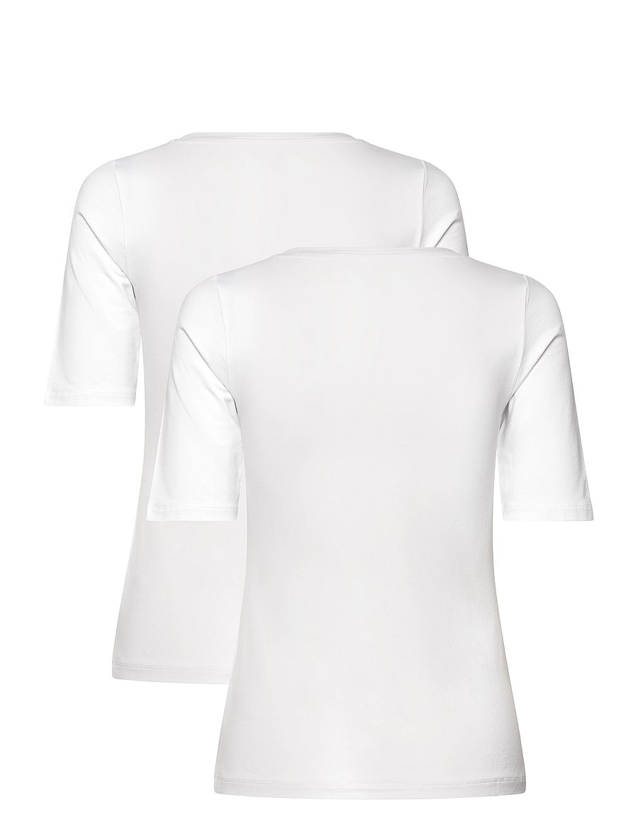 URBAN QUEST - 2-Pack Women Bamboo Shortsleeved T-shirt Slim Fit - t-shirts - white - 4