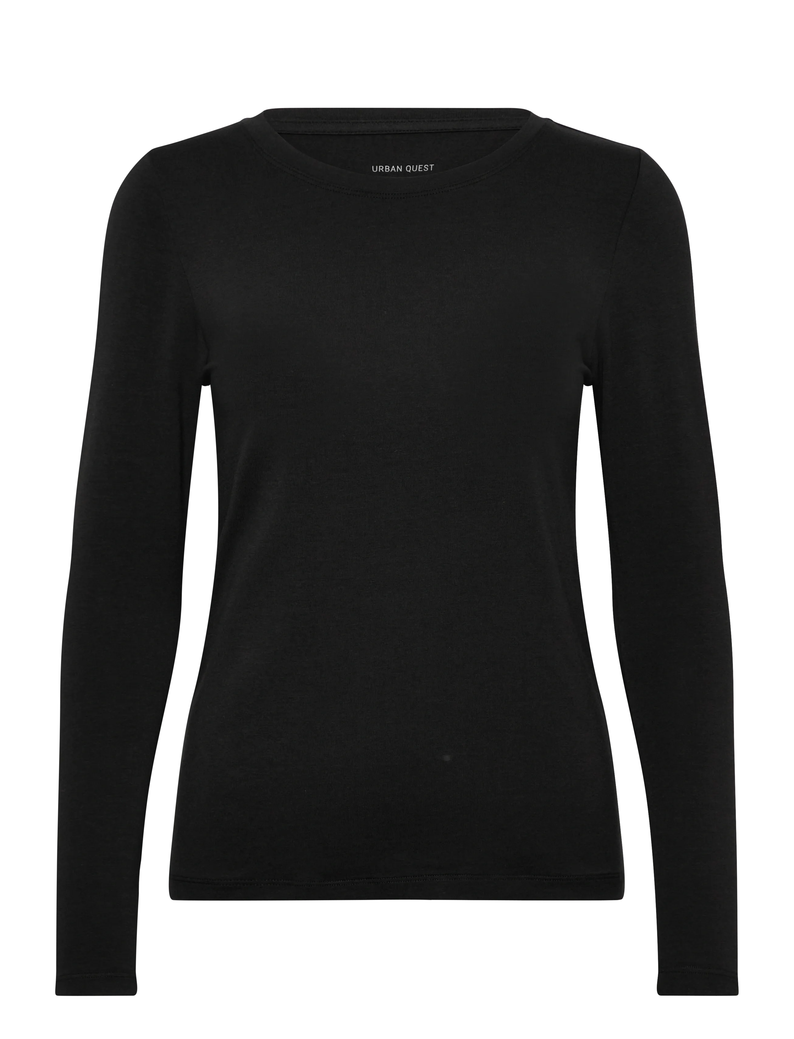 Women Bamboo L/S T-shirt Slim Fit - BLACK