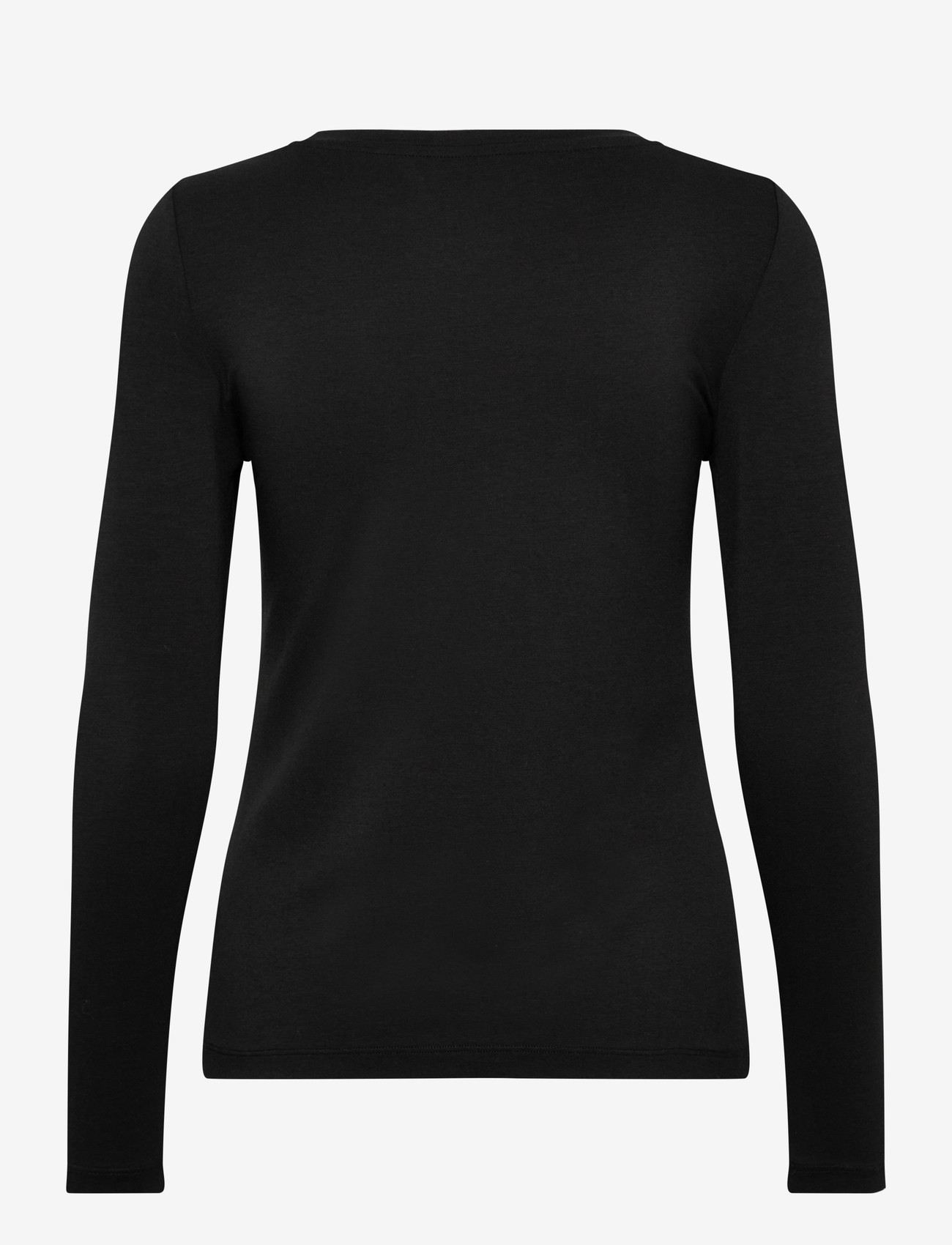 URBAN QUEST - Women Bamboo L/S T-shirt Slim Fit - langærmede toppe - black - 1