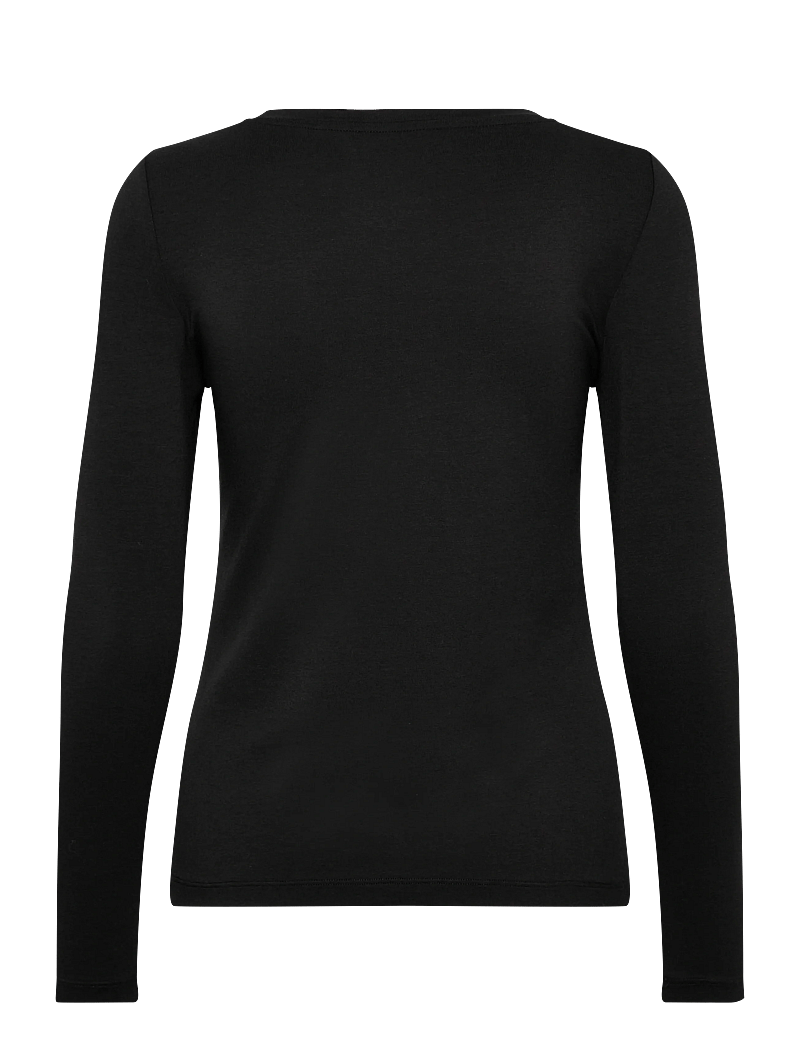 URBAN QUEST - Women Bamboo L/S T-shirt Slim Fit - langærmede toppe - black - 1
