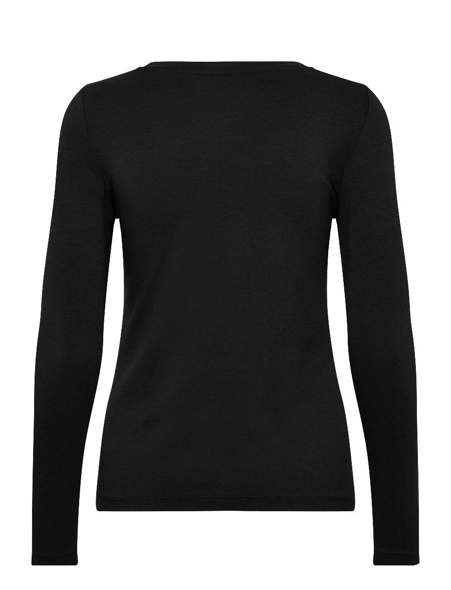 URBAN QUEST - Women Bamboo L/S T-shirt Slim Fit - langærmede toppe - black - 2