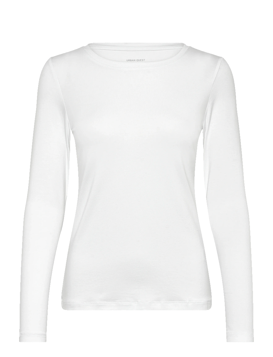 URBAN QUEST - Women Bamboo L/S T-shirt Slim Fit - langærmede toppe - white - 1
