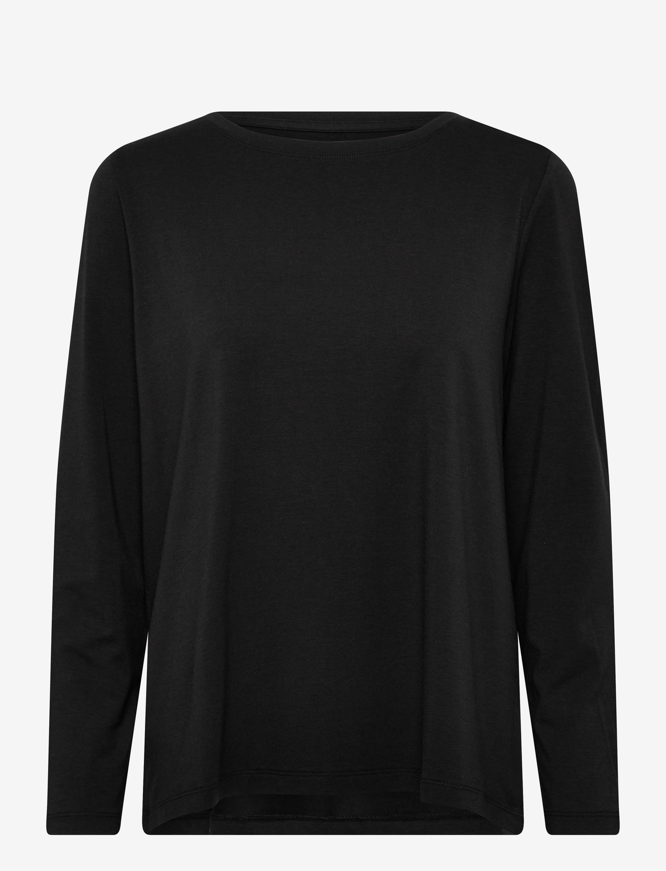 URBAN QUEST - Women Bamboo L/S T-shirt Loose Fit - langærmede toppe - black - 0