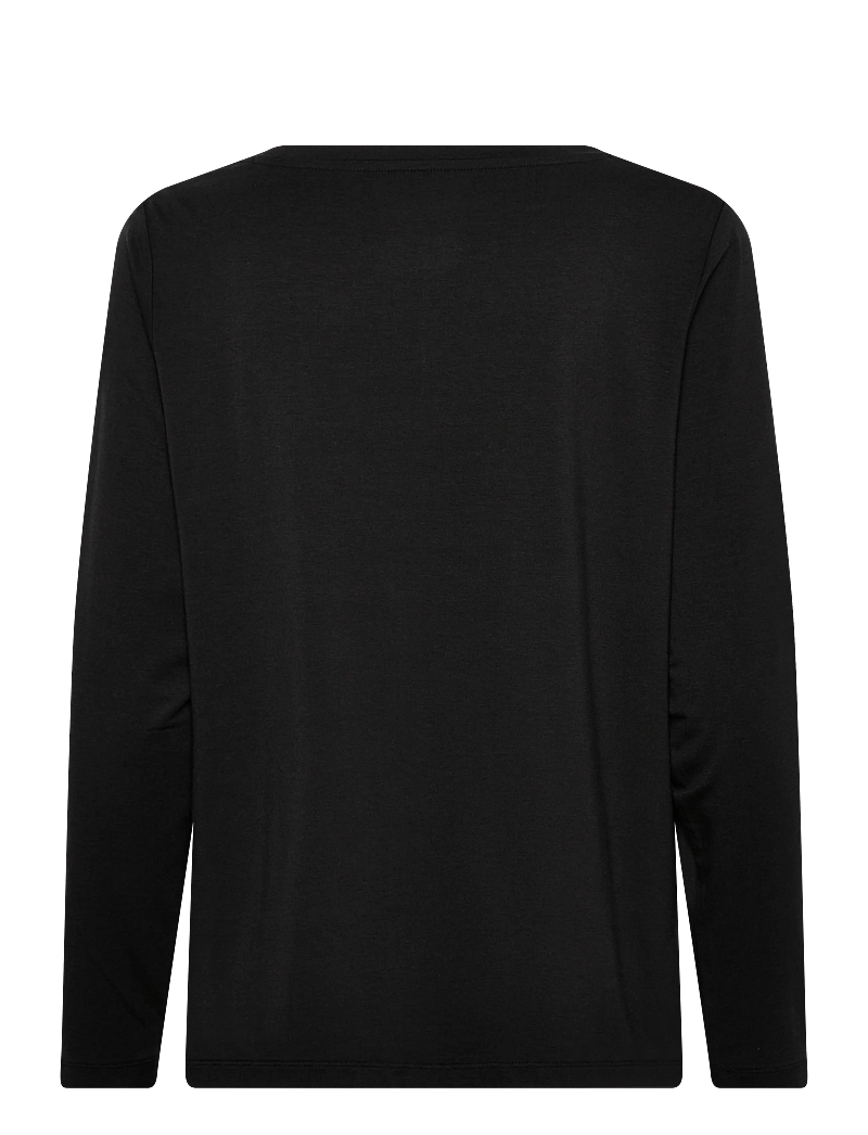 URBAN QUEST - Women Bamboo L/S T-shirt Loose Fit - pitkähihaiset t-paidat - black - 2