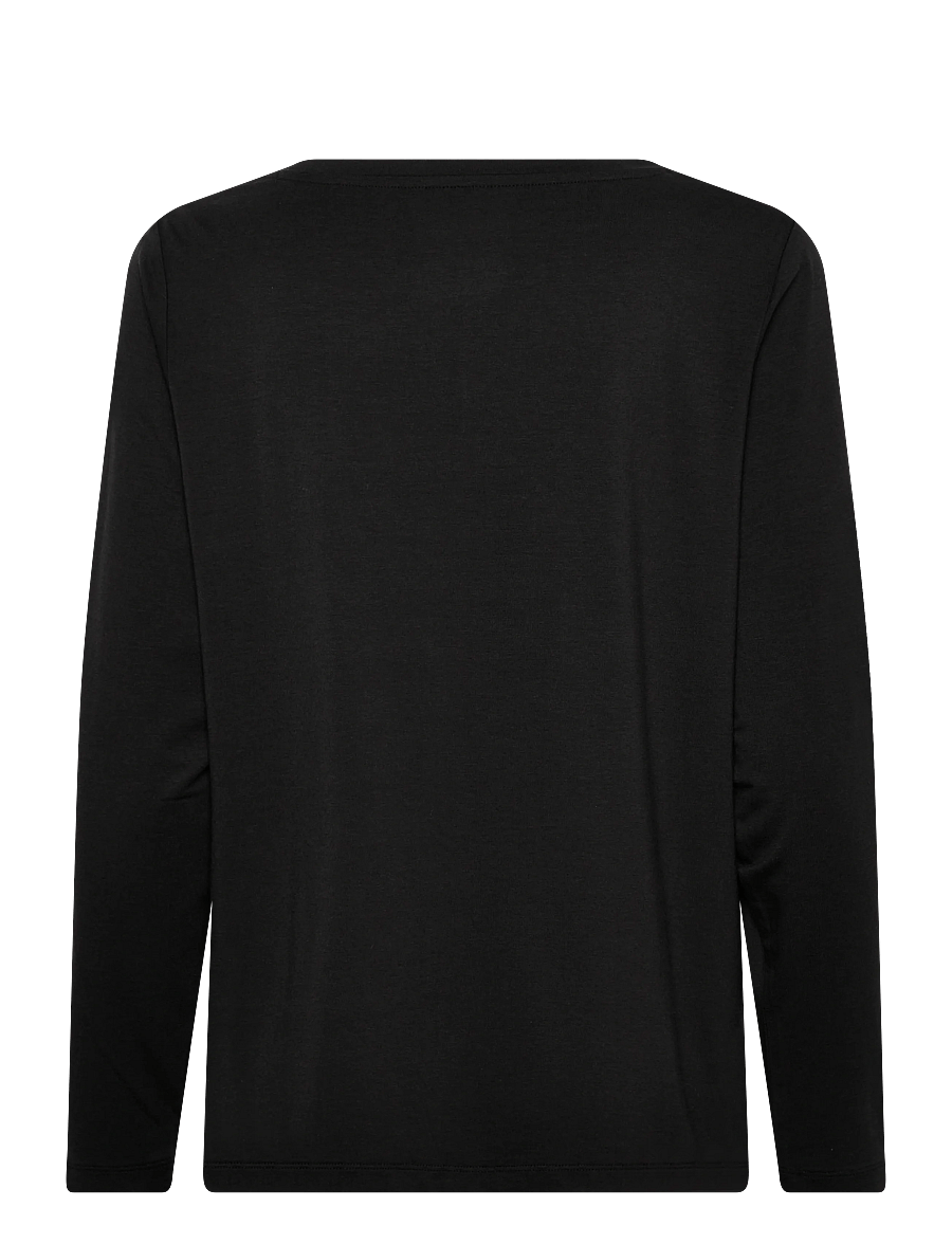 URBAN QUEST - Women Bamboo L/S T-shirt Loose Fit - langärmlige tops - black - 2