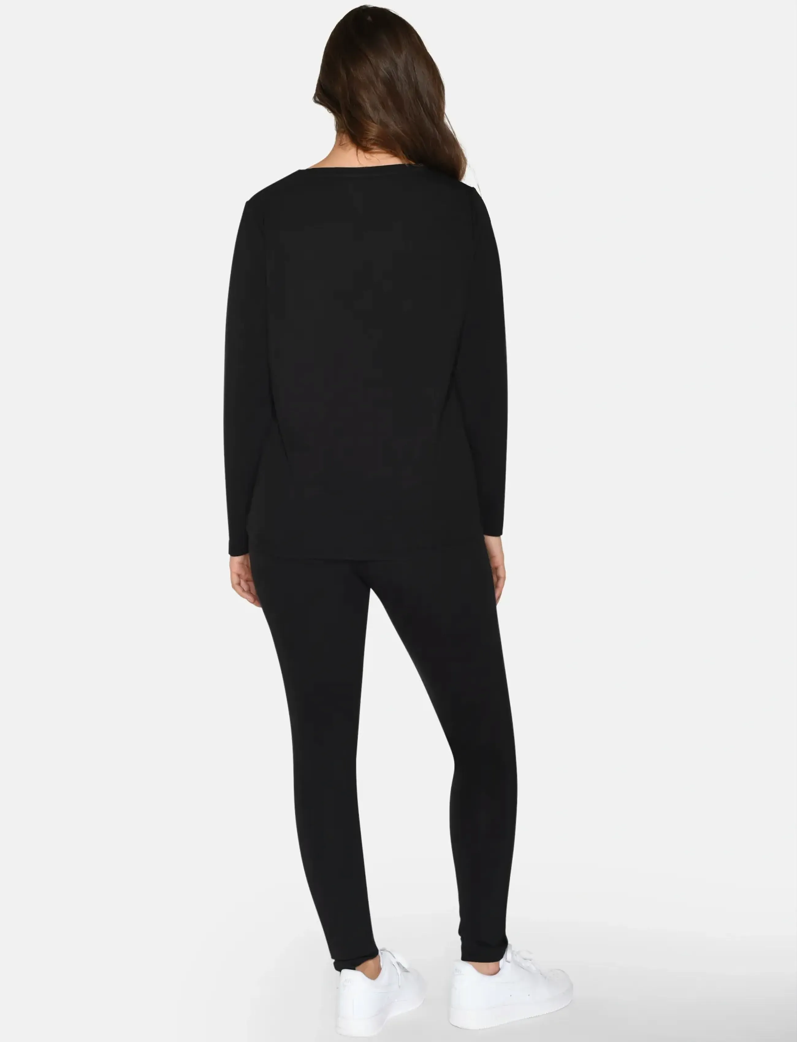 URBAN QUEST - Women Bamboo L/S T-shirt Loose Fit - topi ar garām piedurknēm - black - 3