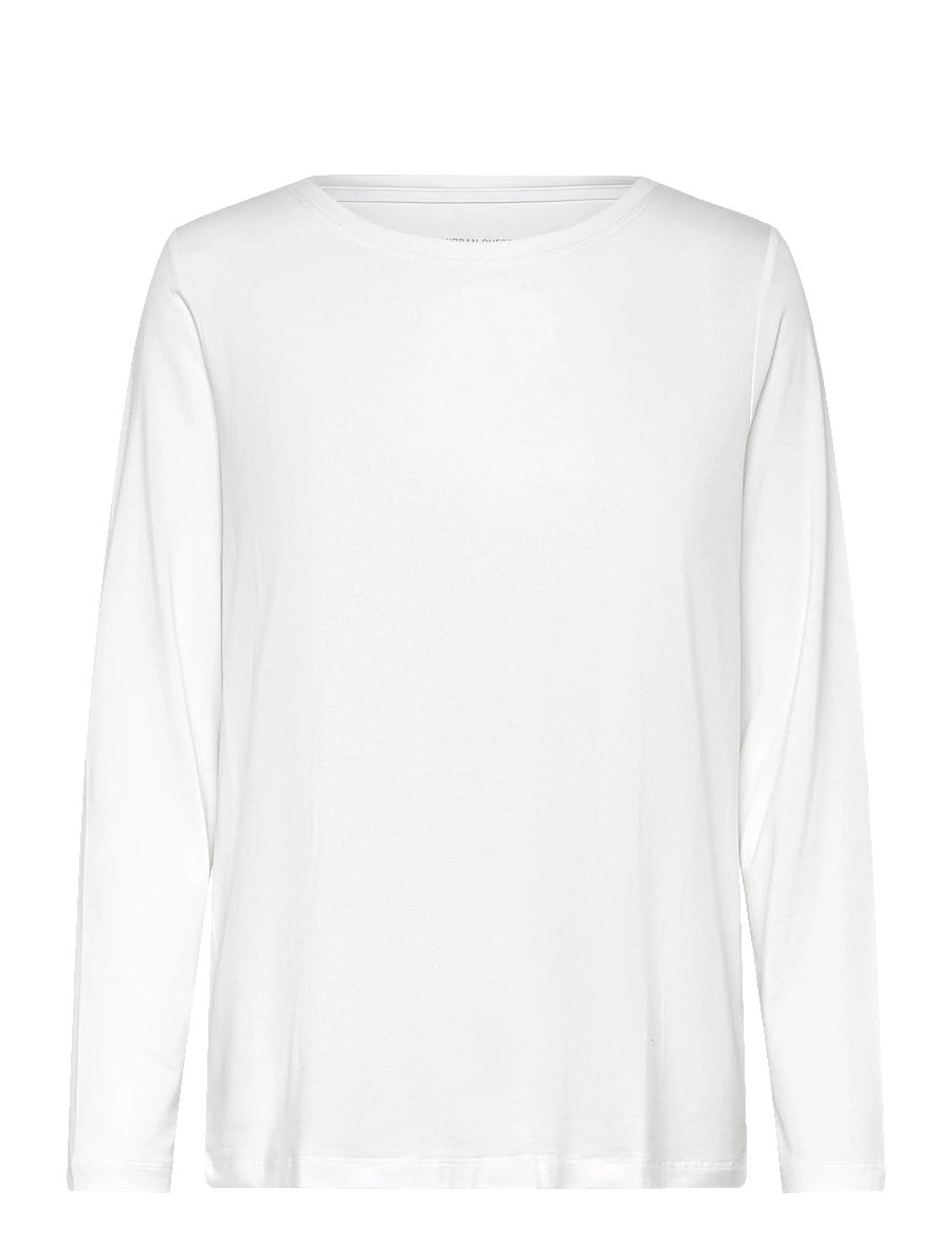 URBAN QUEST - Women Bamboo L/S T-shirt Loose Fit - langärmlige tops - white - 1