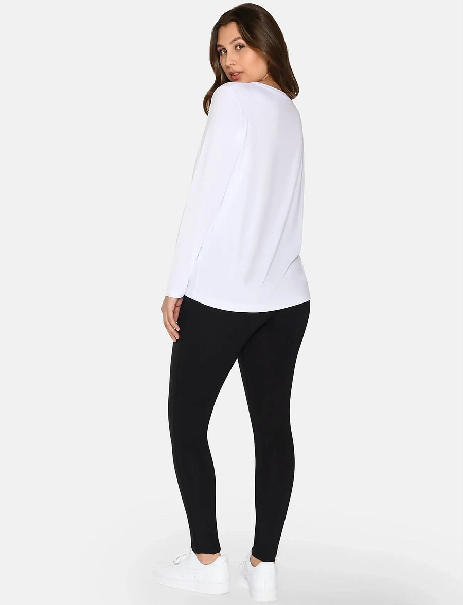 URBAN QUEST - Women Bamboo L/S T-shirt Loose Fit - langärmlige tops - white - 3