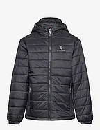 USPA Hooded Quilted Jacket - BLACK