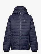 USPA Hooded Quilted Jacket - NAVY BLAZER