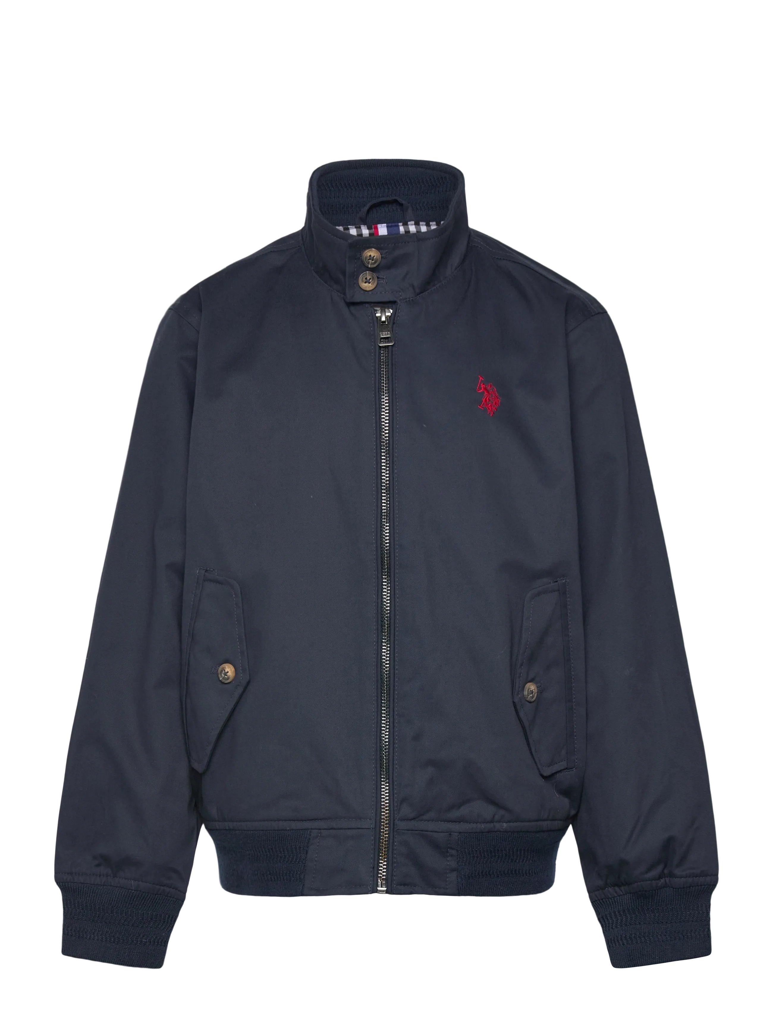 U.S. Polo Assn. Cotton Twill Harrington - Barn 98-134 - DARK SAPPHIRE NAVY / HAUTE RED DHM / navy