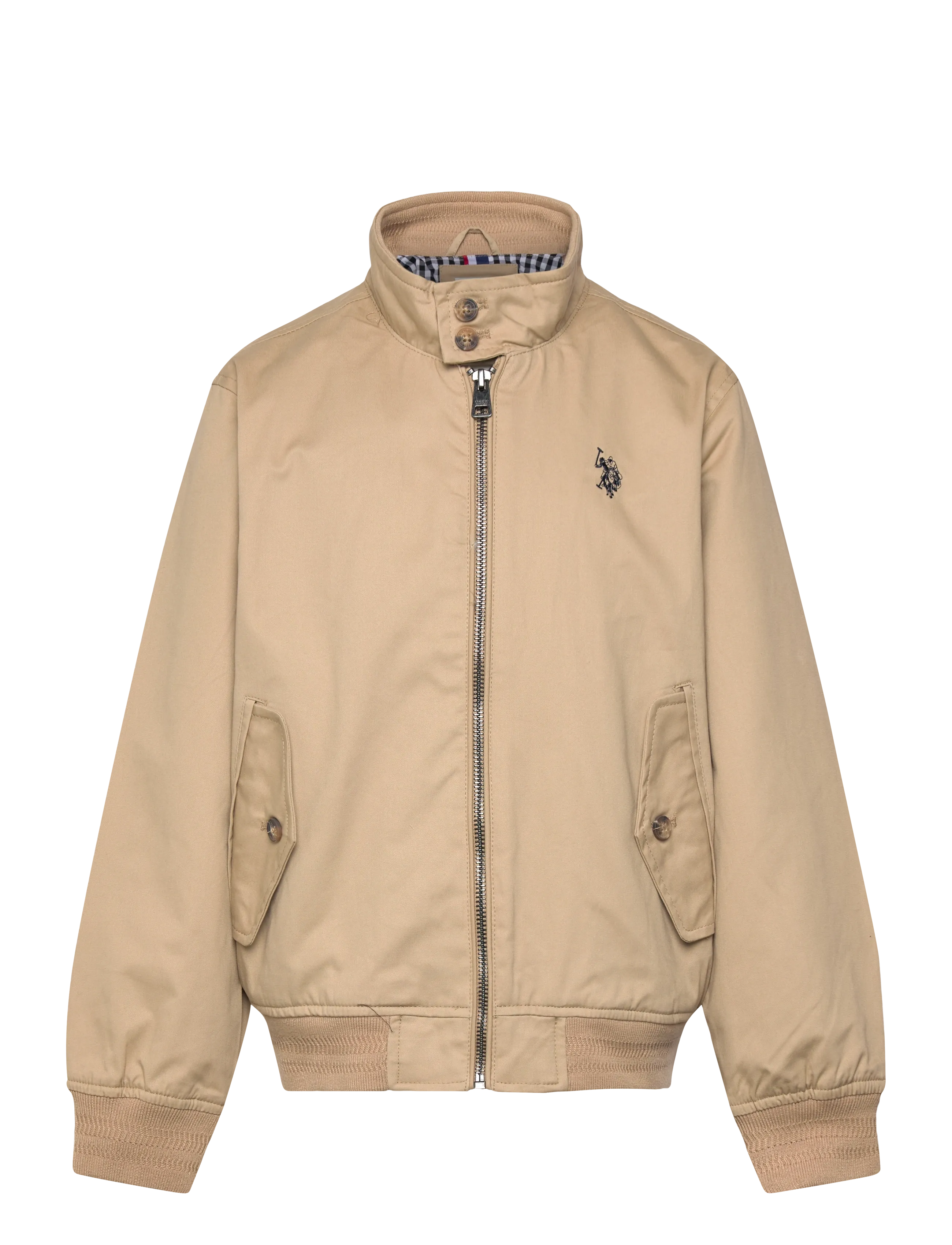 U.S. Polo Assn. Cotton Twill Harrington, 134, Jackets & Coats, Beige - Bomber, Kinder