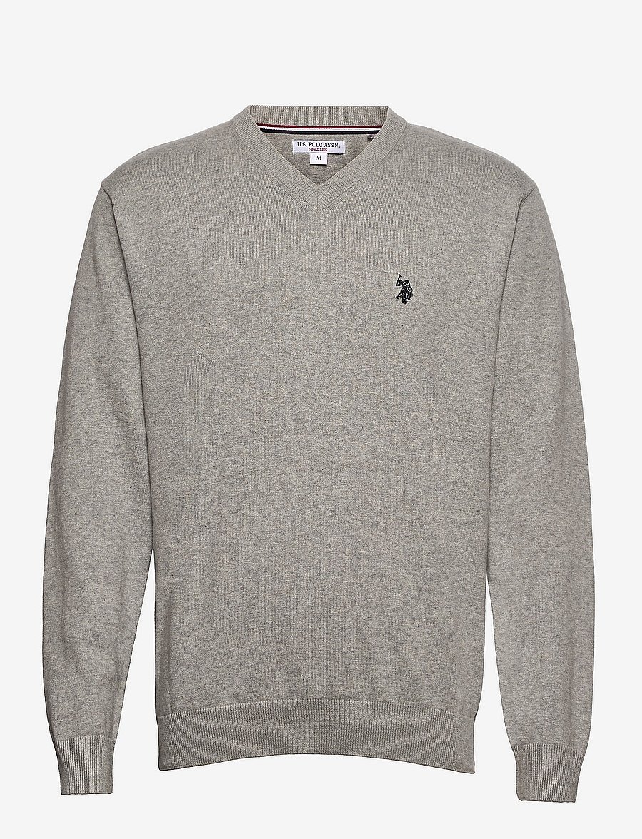 U.S. Polo Assn. - USPA V-Neck Knit Cosmo Men - v-necks - grey melange - 0