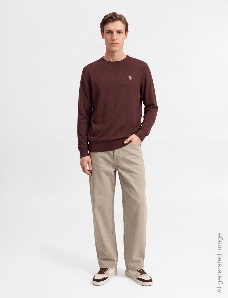 U.S. Polo Assn. - USPA Knit Adair Men - Ümara kaelusega - chestnut melange - 0