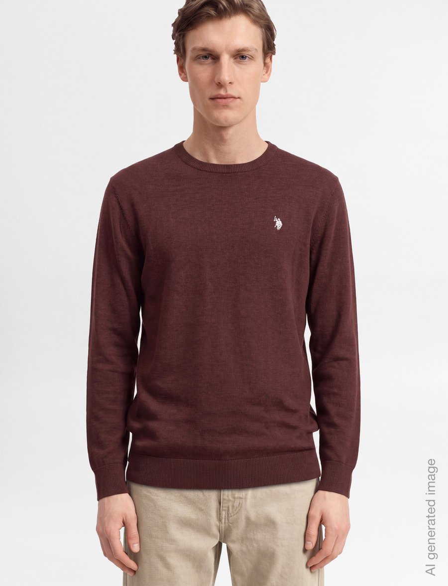 U.S. Polo Assn. - USPA Knit Adair Men - Ümara kaelusega - chestnut melange - 3