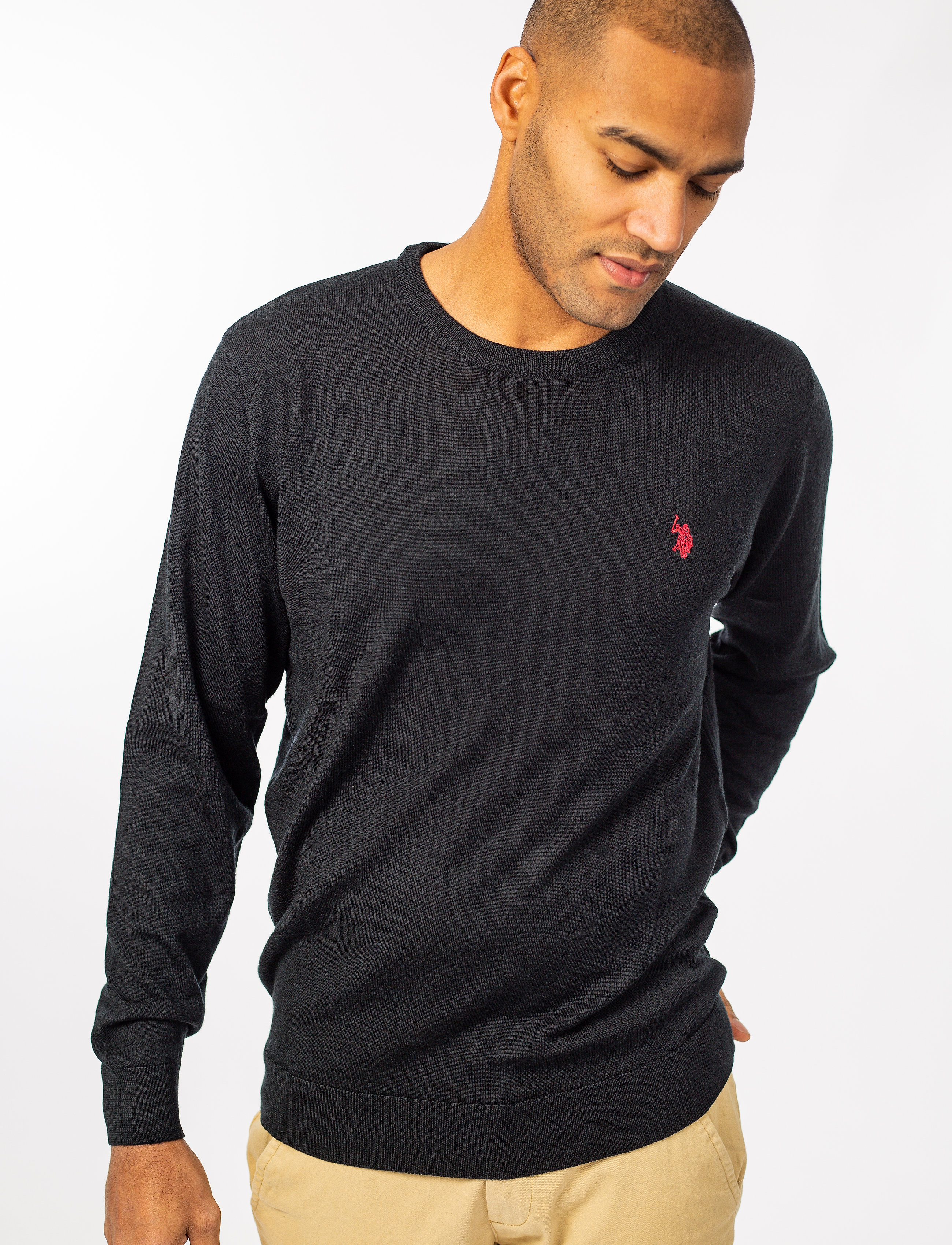 U.S. Polo Assn. Uspa Knit Adair Men, XL, Knitwear, Schwarz - Round Necks, Männerswear