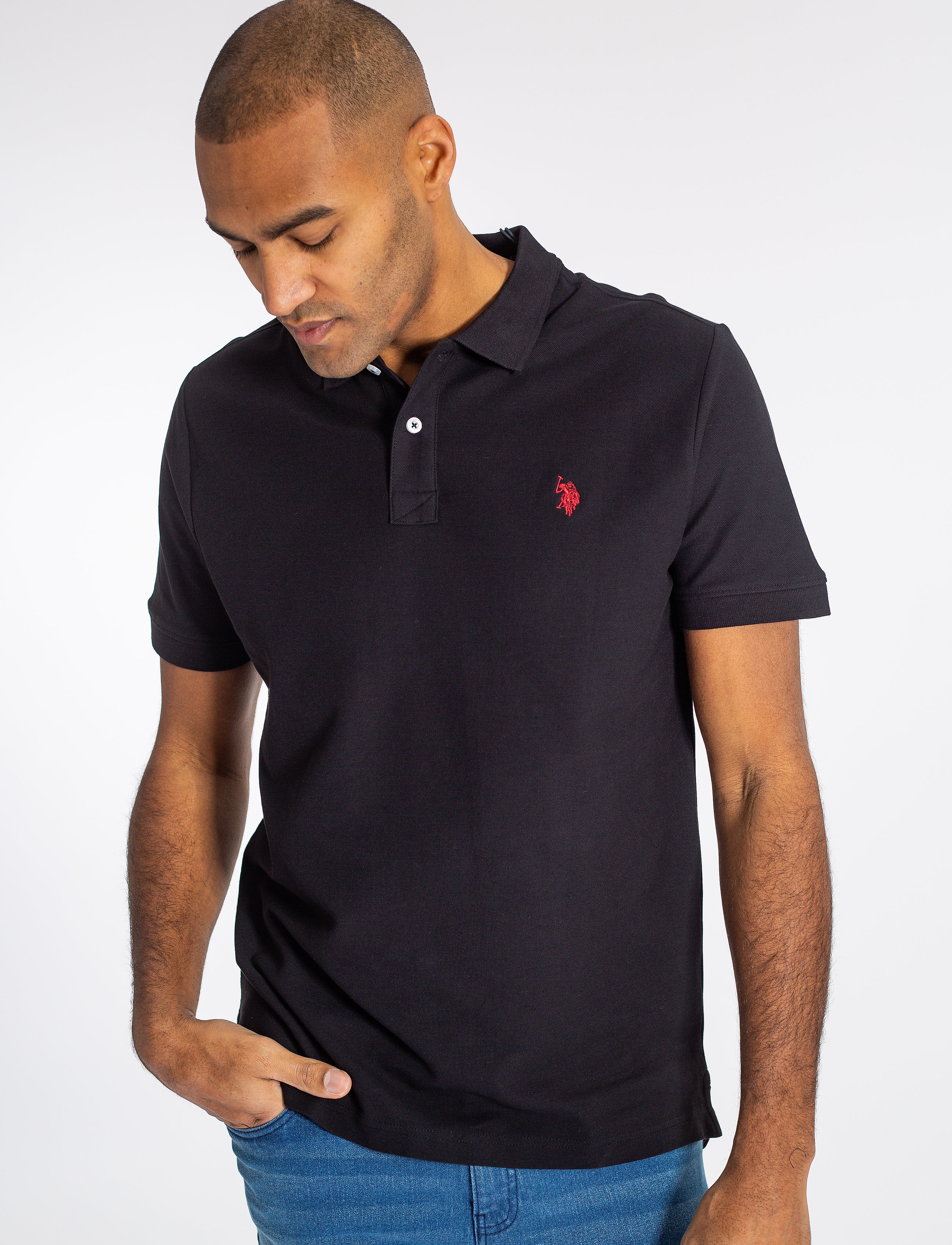 U.S. Polo Assn. Uspa Polo Alfred Men, Mænd, Kortærmet Polo T-Shirt, Sort, Str: XXL