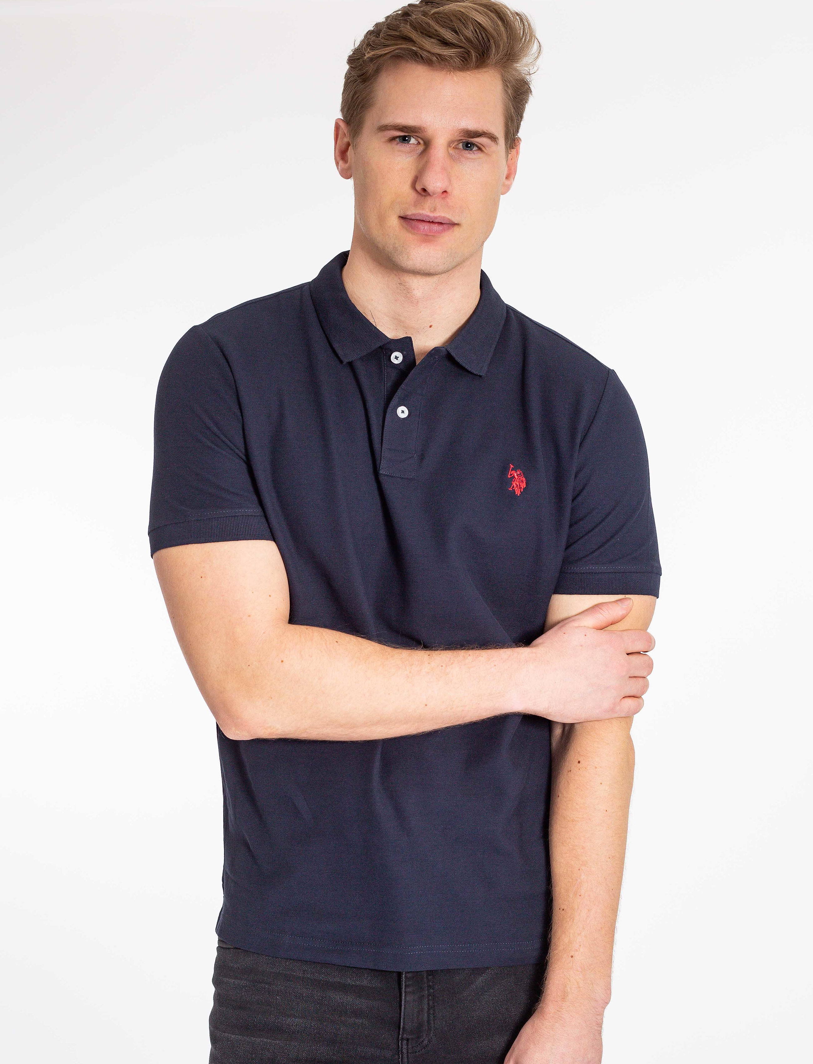 U.S. Polo Assn. Uspa Polo Alfred Men, Mænd, Kortærmet Polo T-Shirt, Blå, Str: M