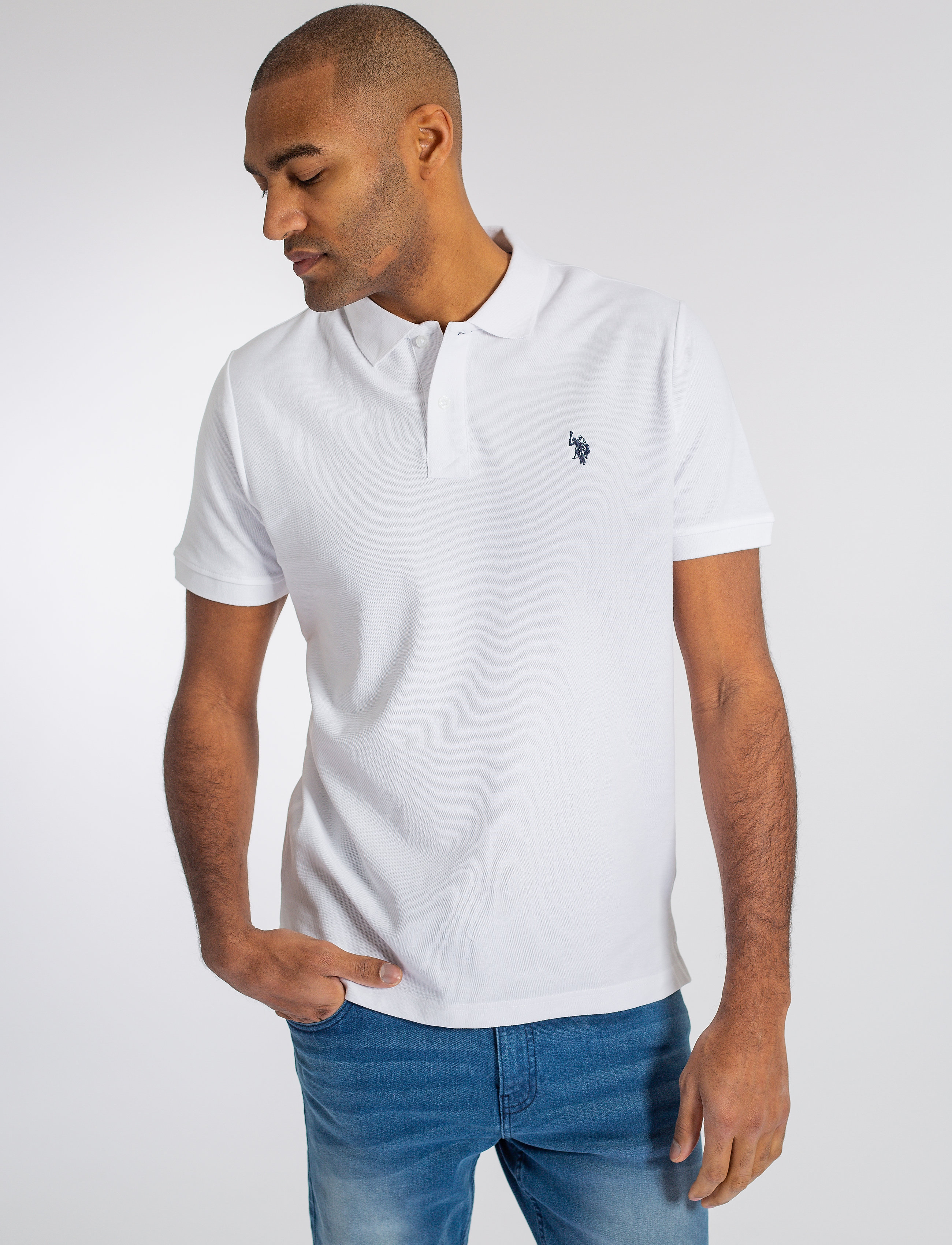 U.S. Polo Assn. Uspa Alfred Men, M, Polos, Weiß - Short-sleeved, Männerswear