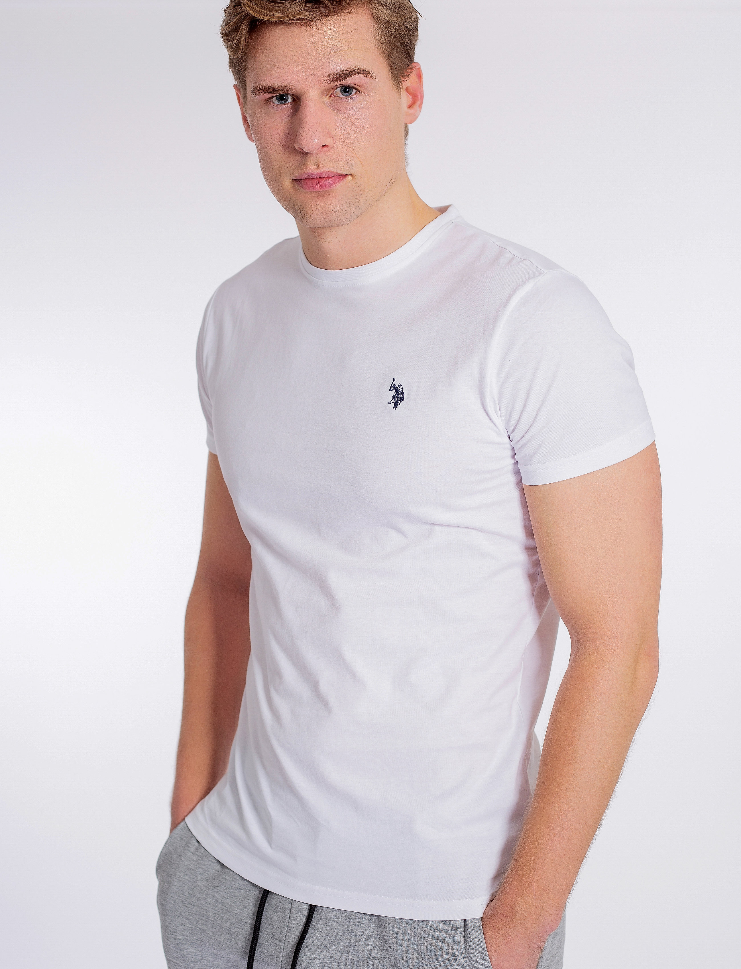 U.S. Polo Assn. Uspa T-Shirt Arjun Men, L, T-shirts, Weiß - Short-sleeved, Männerswear
