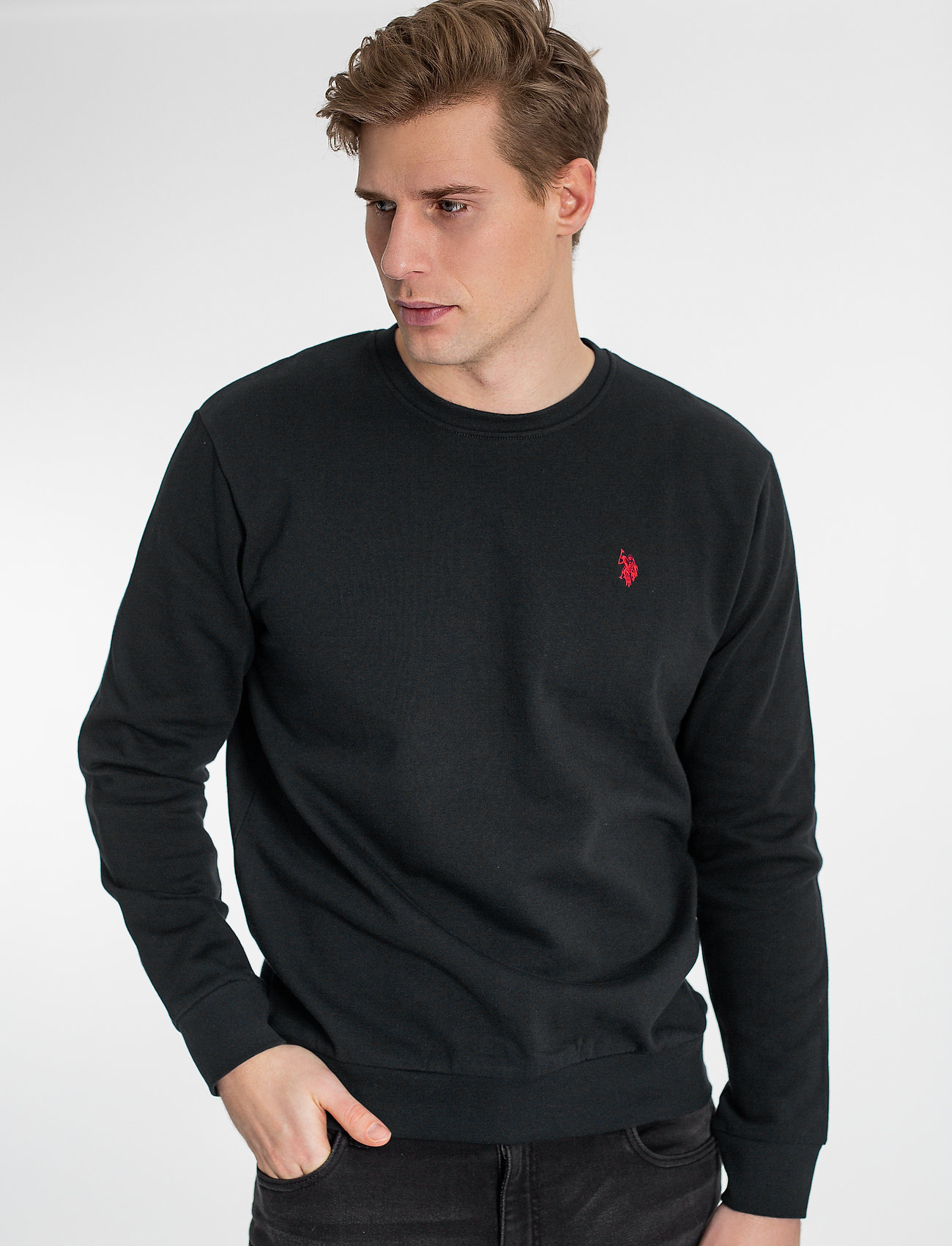U.S. Polo Assn. Uspa Sweat O Neck Adler Men, L, Sweatshirts & Hoodies, Schwarz - Sweatshirts, Männerswear