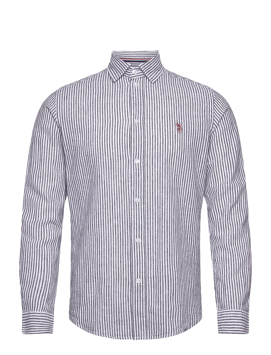 U.S. Polo Assn. - USPA Shirt Bolt Men - koszule lniane - dark sapphire stripe - 0