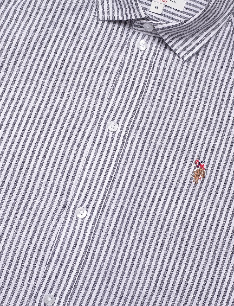 U.S. Polo Assn. - USPA Shirt Bolt Men - koszule lniane - dark sapphire stripe - 3
