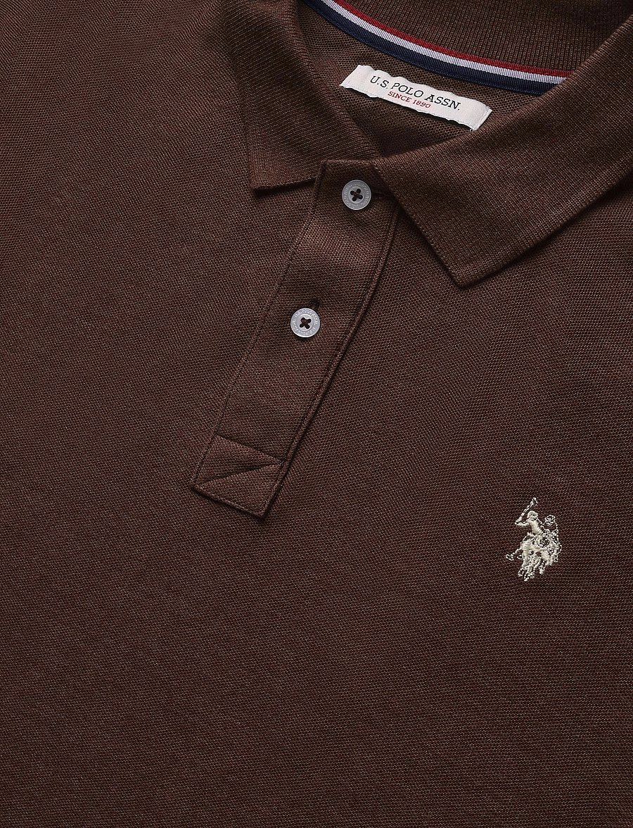U.S. Polo Assn. - USPA Polo LS Brett Men - långärmade pikéer - chestnut melange - 2