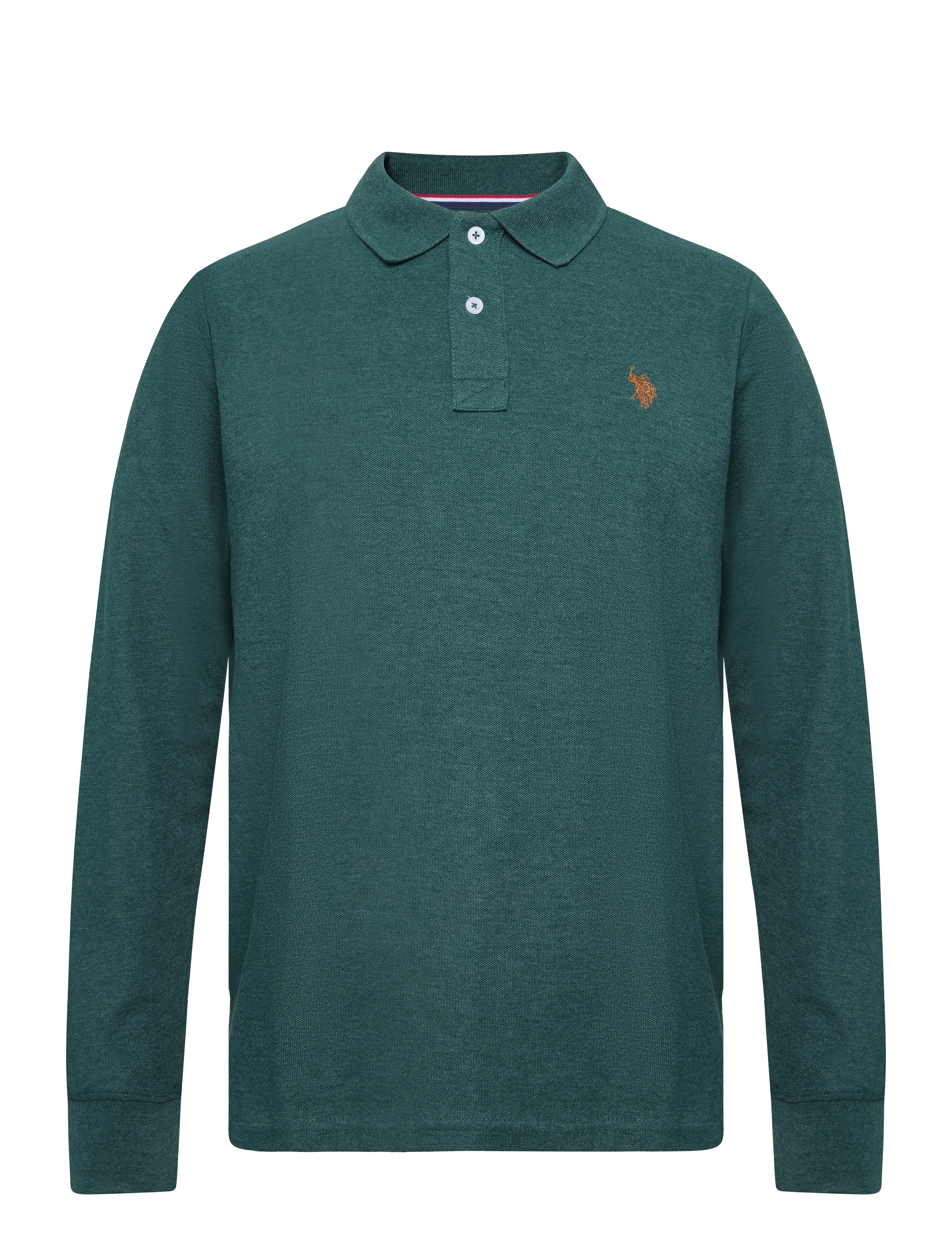 U.S. Polo Assn. USPA Polo LS Brett Men - Pikéer - RAIN FOREST MÉLANGE / green