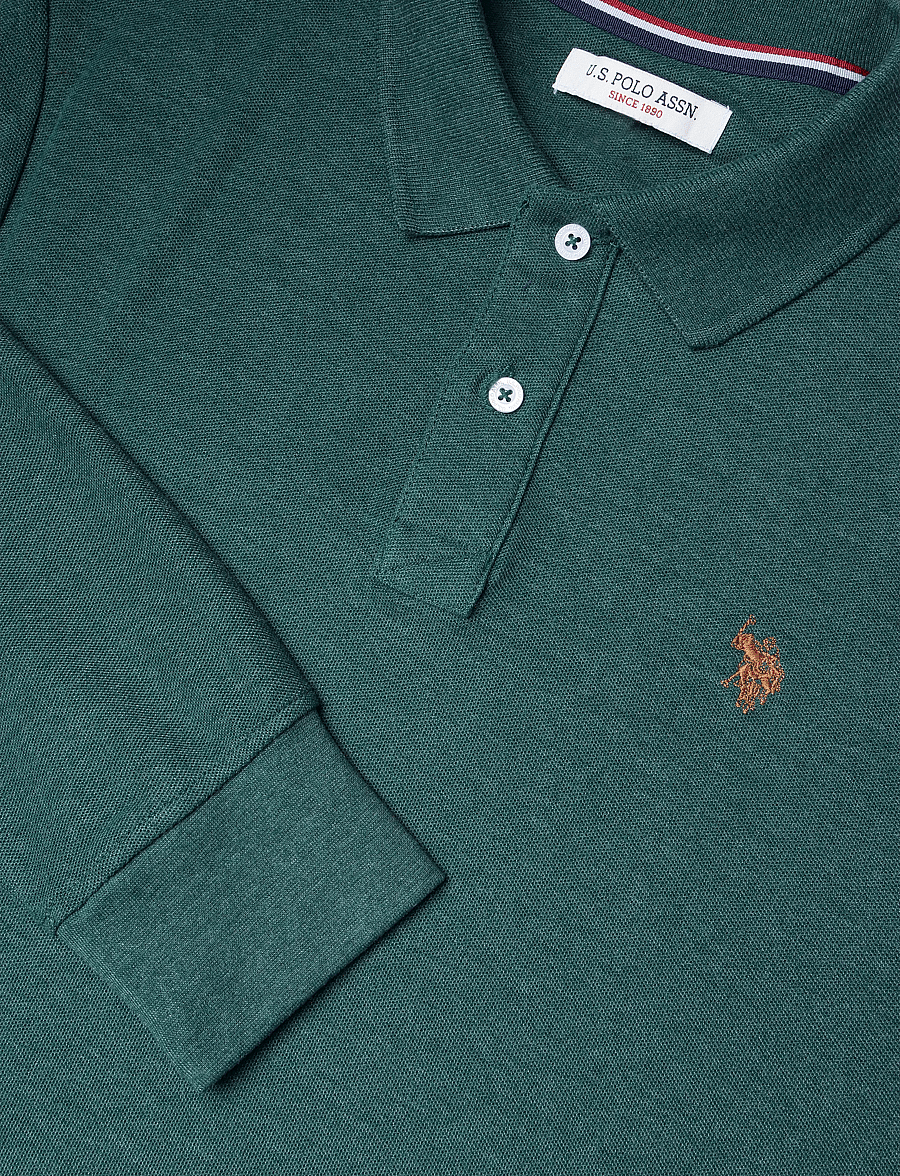 U.S. Polo Assn. - USPA Polo LS Brett Men - långärmade pikéer - rain forest mÉlange - 2