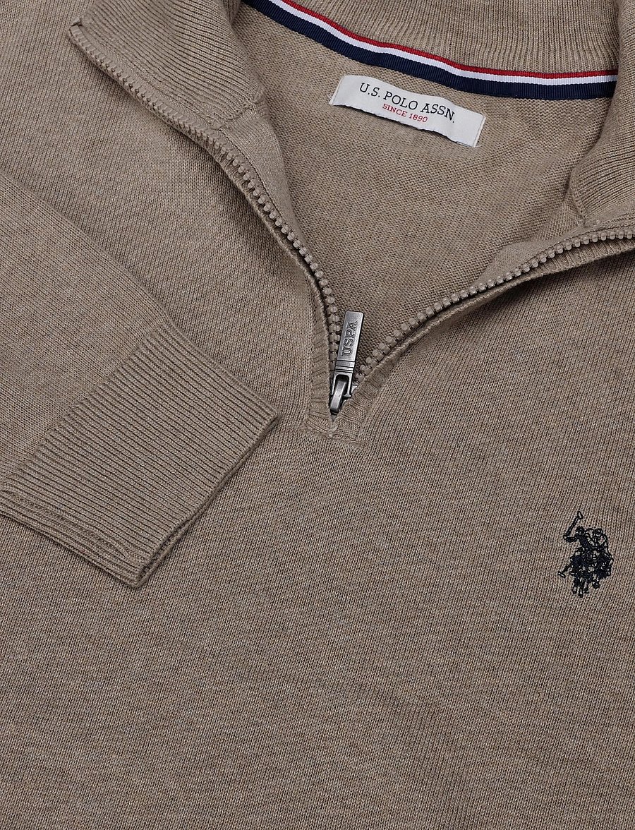U.S. Polo Assn. - USPA Knit Brison Men - poolpika lukuga džemprid - 16-1104tcx crockery melange - 2