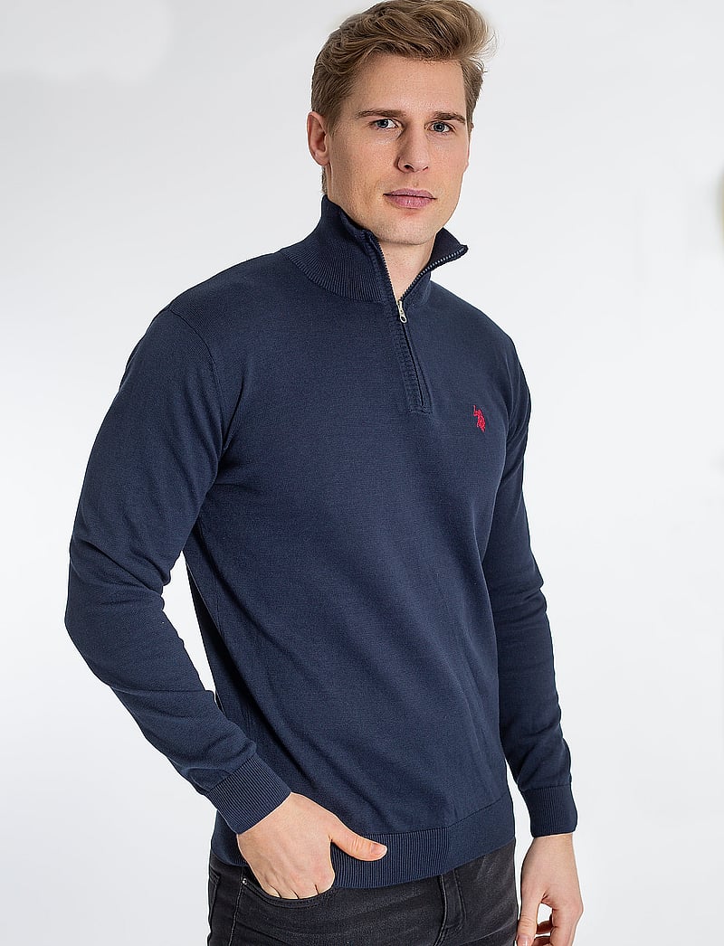 U.S. Polo Assn. - USPA Knit Brison Men - tõmblukk-kaelusega džemprid - dark sapphire - 0