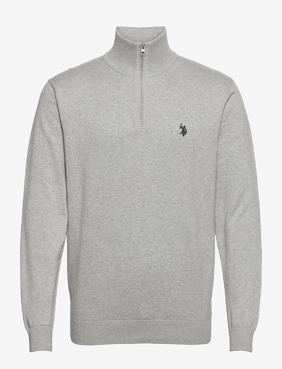 U.S. Polo Assn. - USPA Knit Brison Men - halfzip strik - grey melange - 1