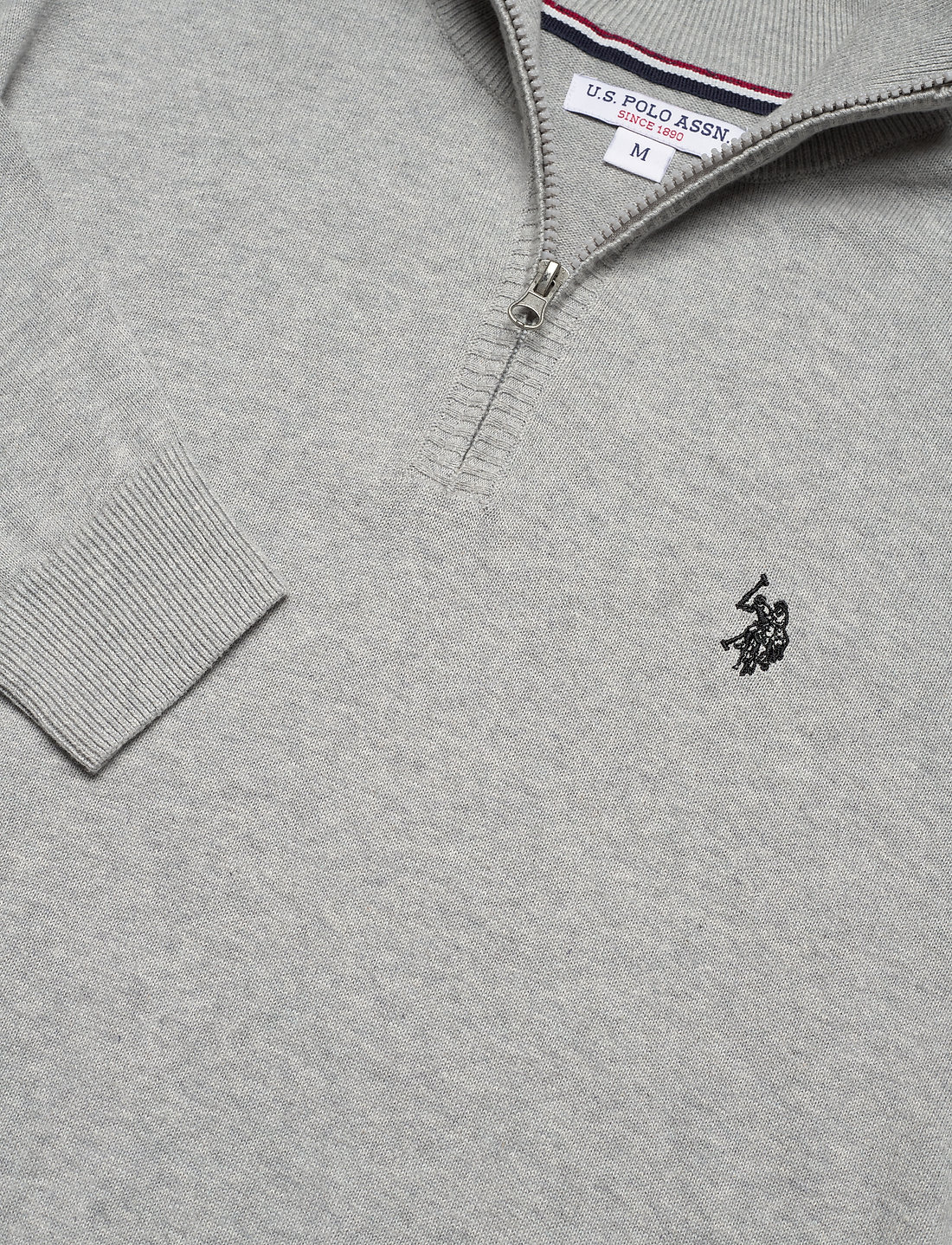 U.S. Polo Assn. - Brison Knit - halfzip strik - grey melange - 4
