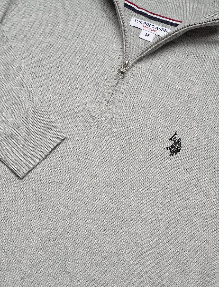 U.S. Polo Assn. - USPA Knit Brison Men - pullover mit halbem reißverschluss - grey melange - 4