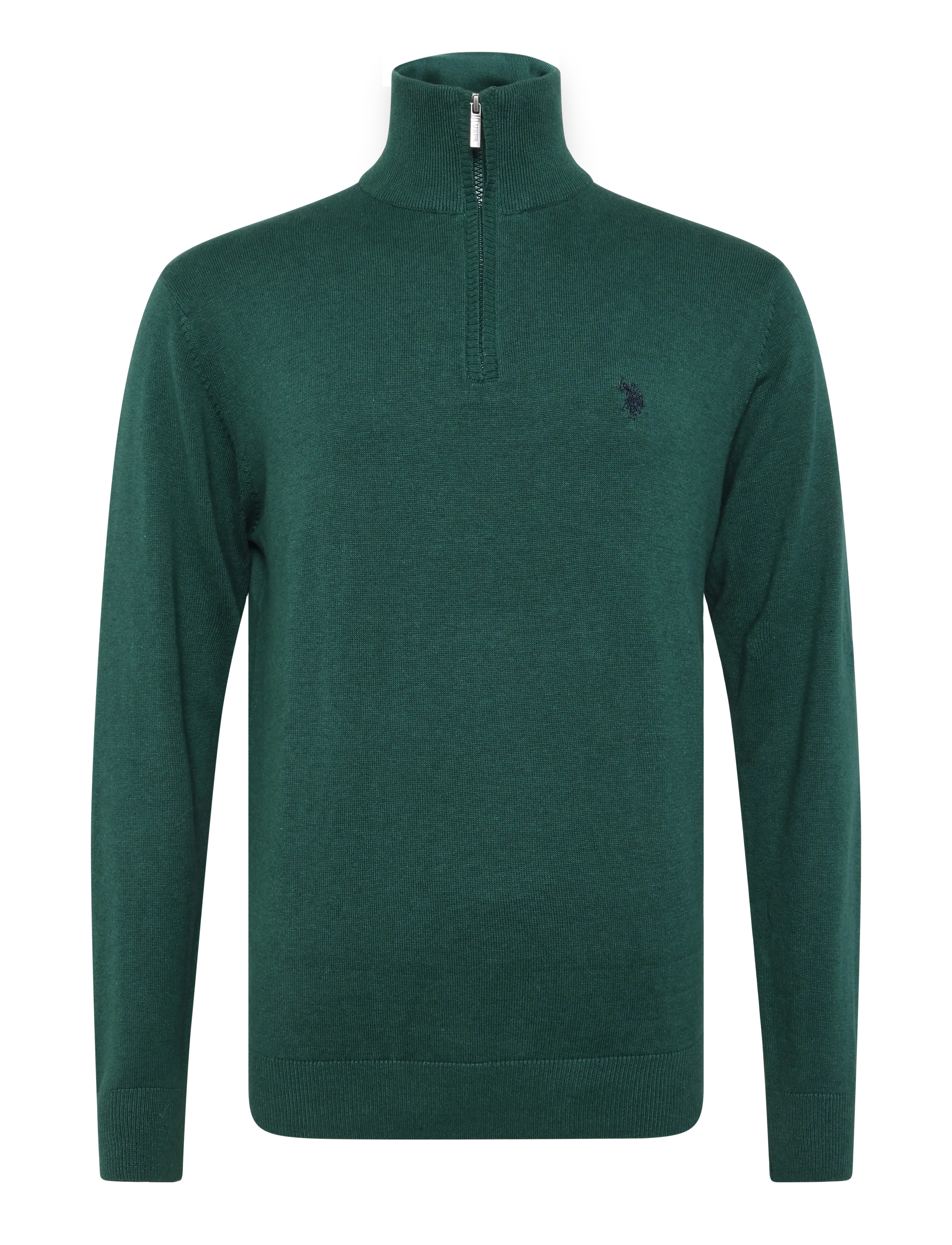 U.S. Polo Assn. USPA Knit Brison Men - Stickat - RAIN FOREST MÉLANGE / green