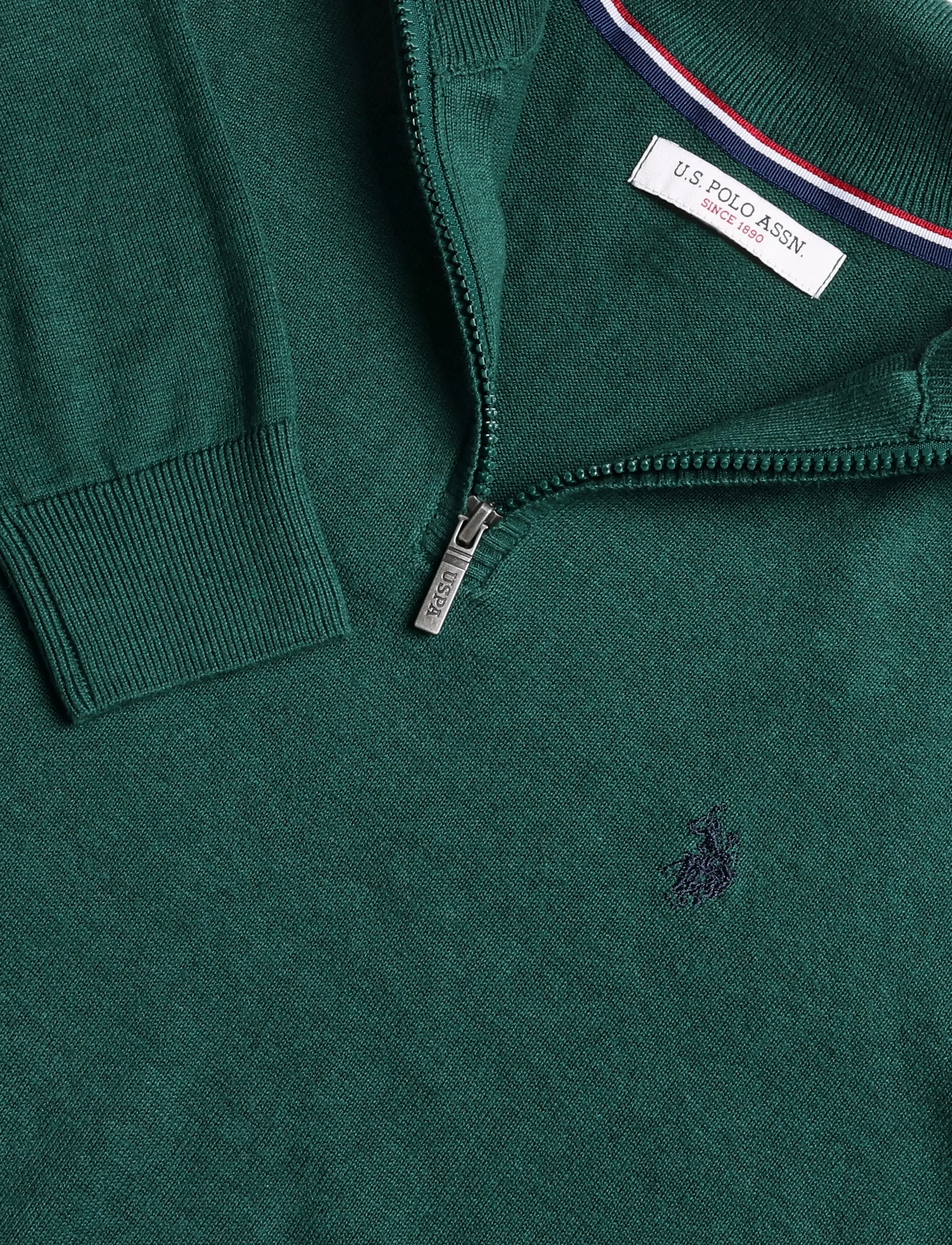 U.S. Polo Assn. - USPA Knit Brison Men - half zip-tröjor - rain forest mÉlange - 2