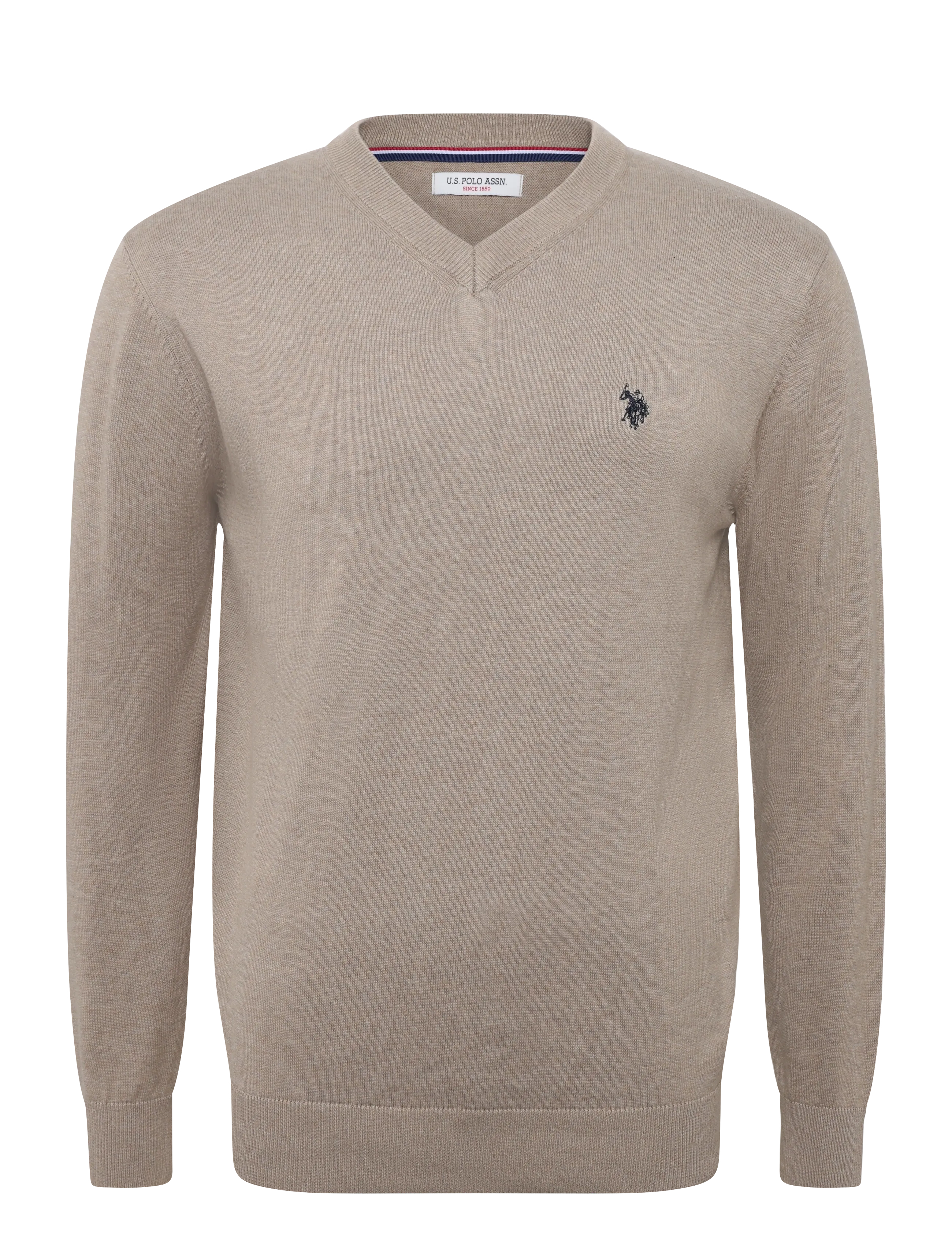 U.S. Polo Assn. USPA V-Neck Knit Cosmo Men - V-hals - CROCKERY MELANGE / beige